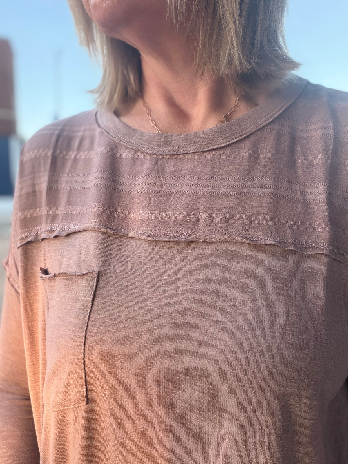 The Ivy Embroidered Panel Pocket Tee