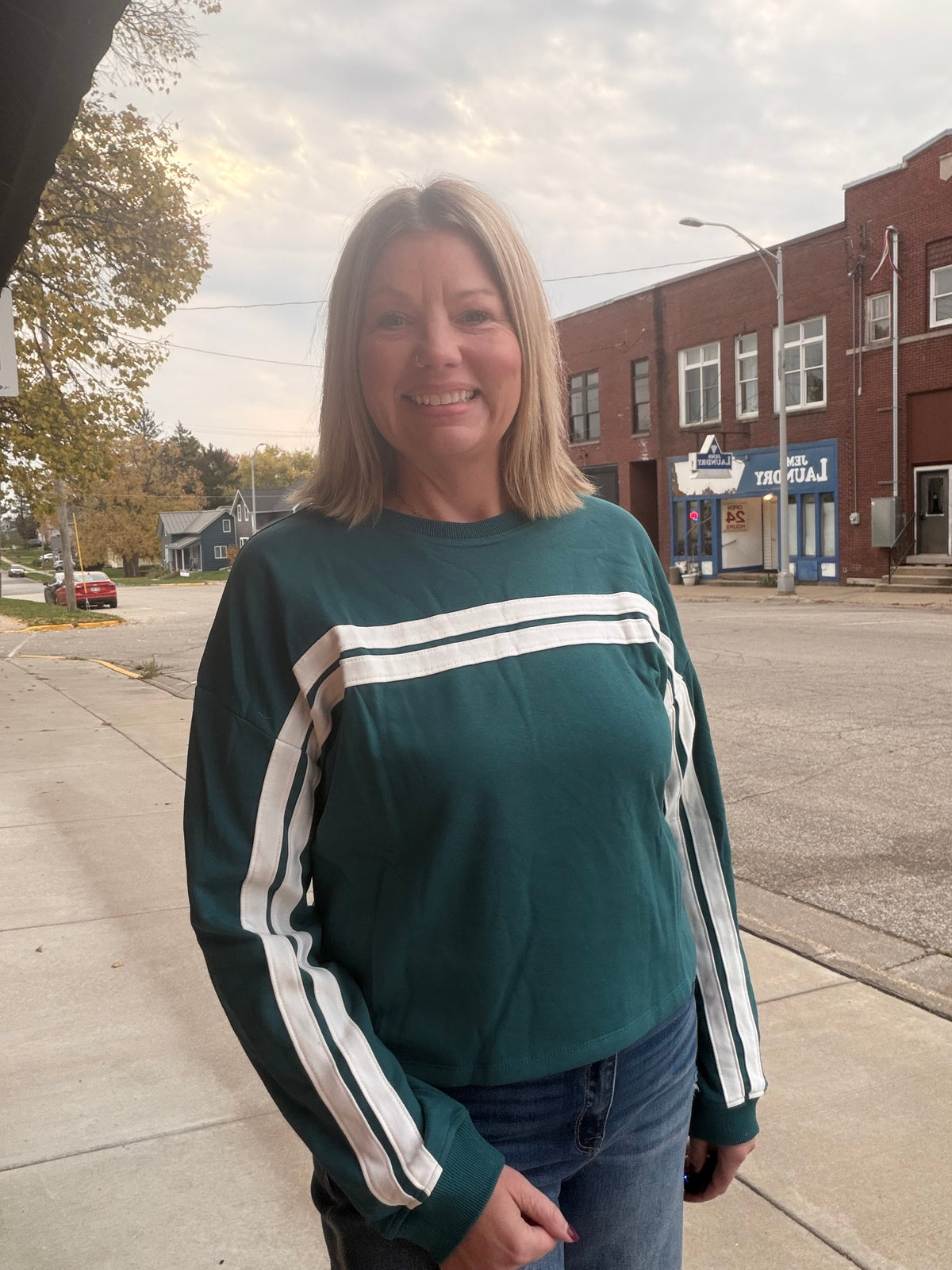 Easy Weekend Panel Stripe Top