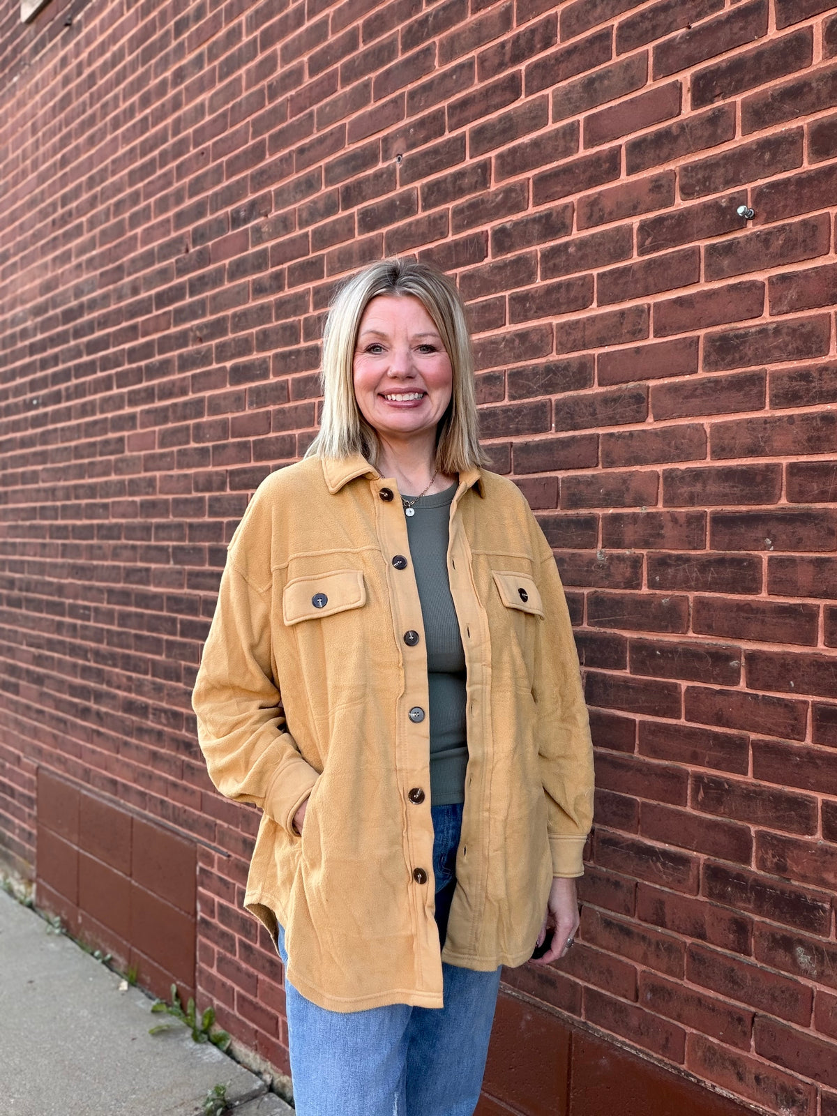 The Millie Loose Fit Button Down Fleece Shacket