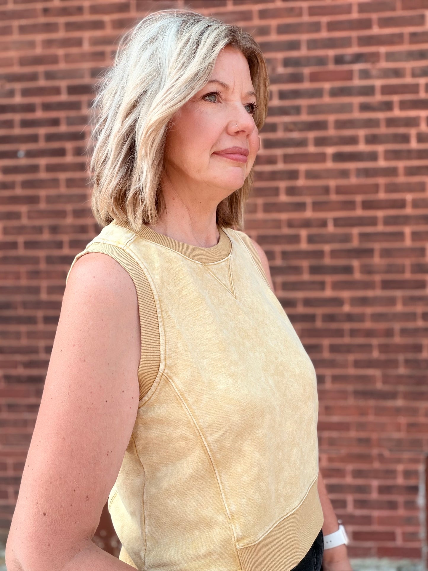 Sunshine is Golden Sleeveless Terry Top