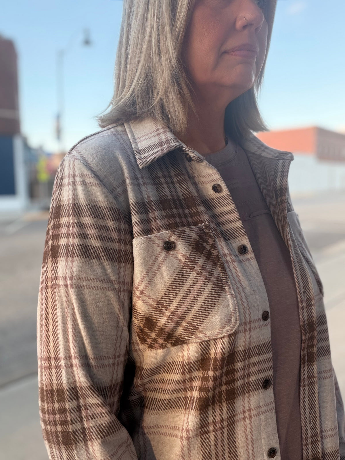 The Wren Plaid Shacket