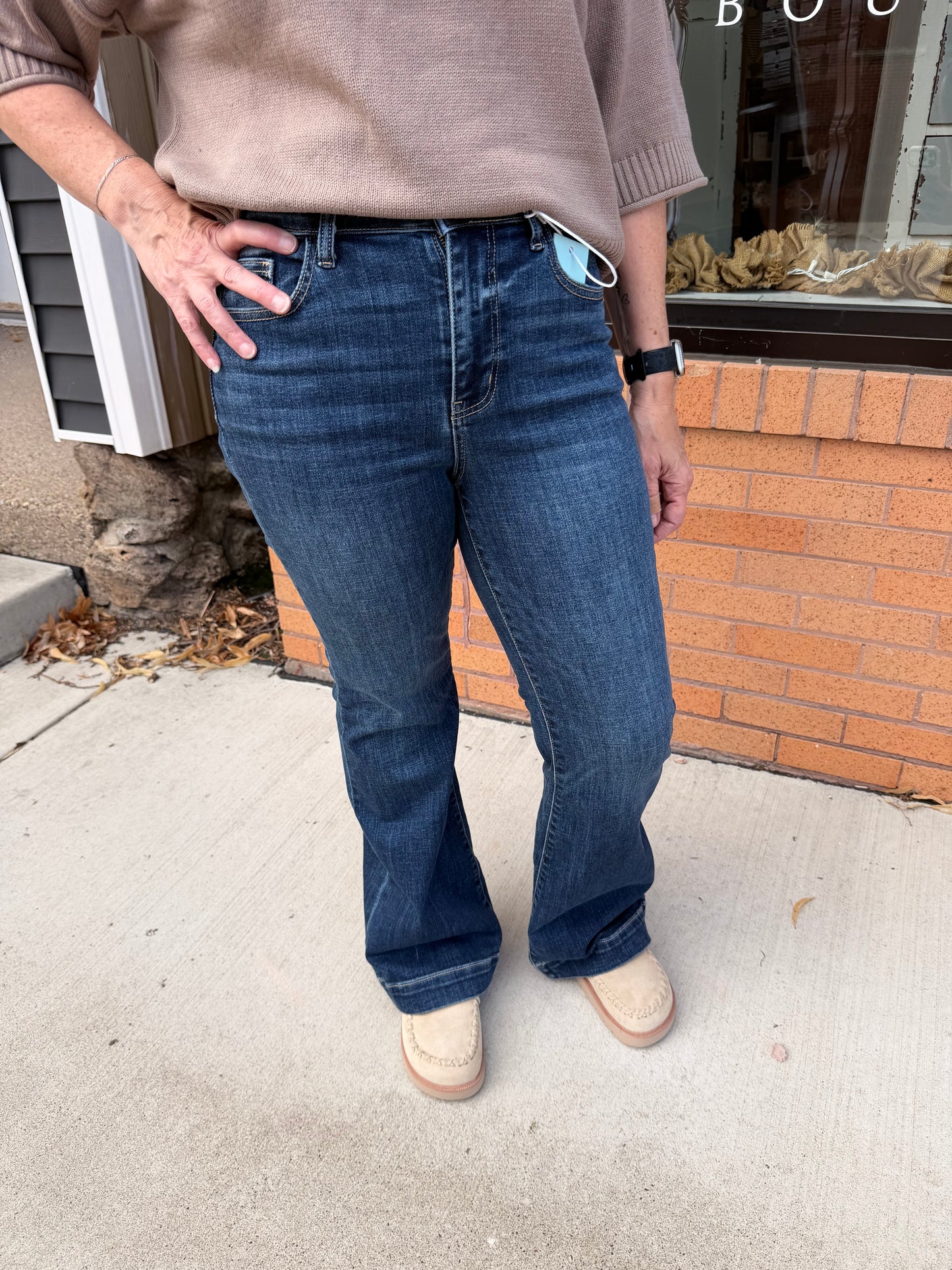 Judy Blue High Rise Trouser Flare - Petite