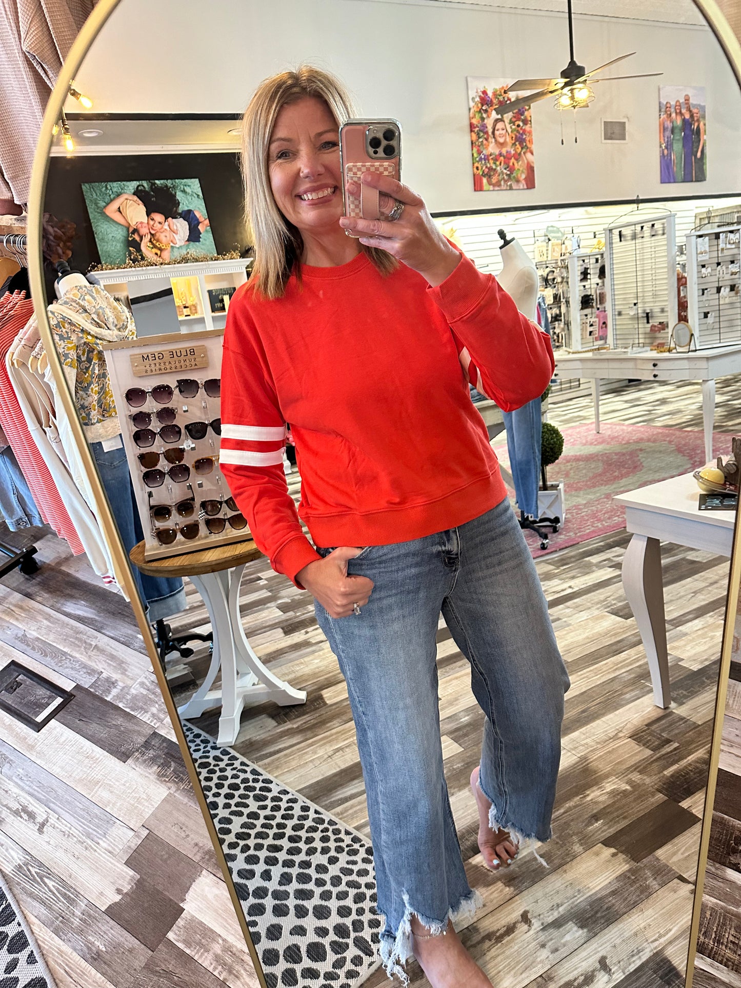 Varsity Striped Knit Sweatshirt
