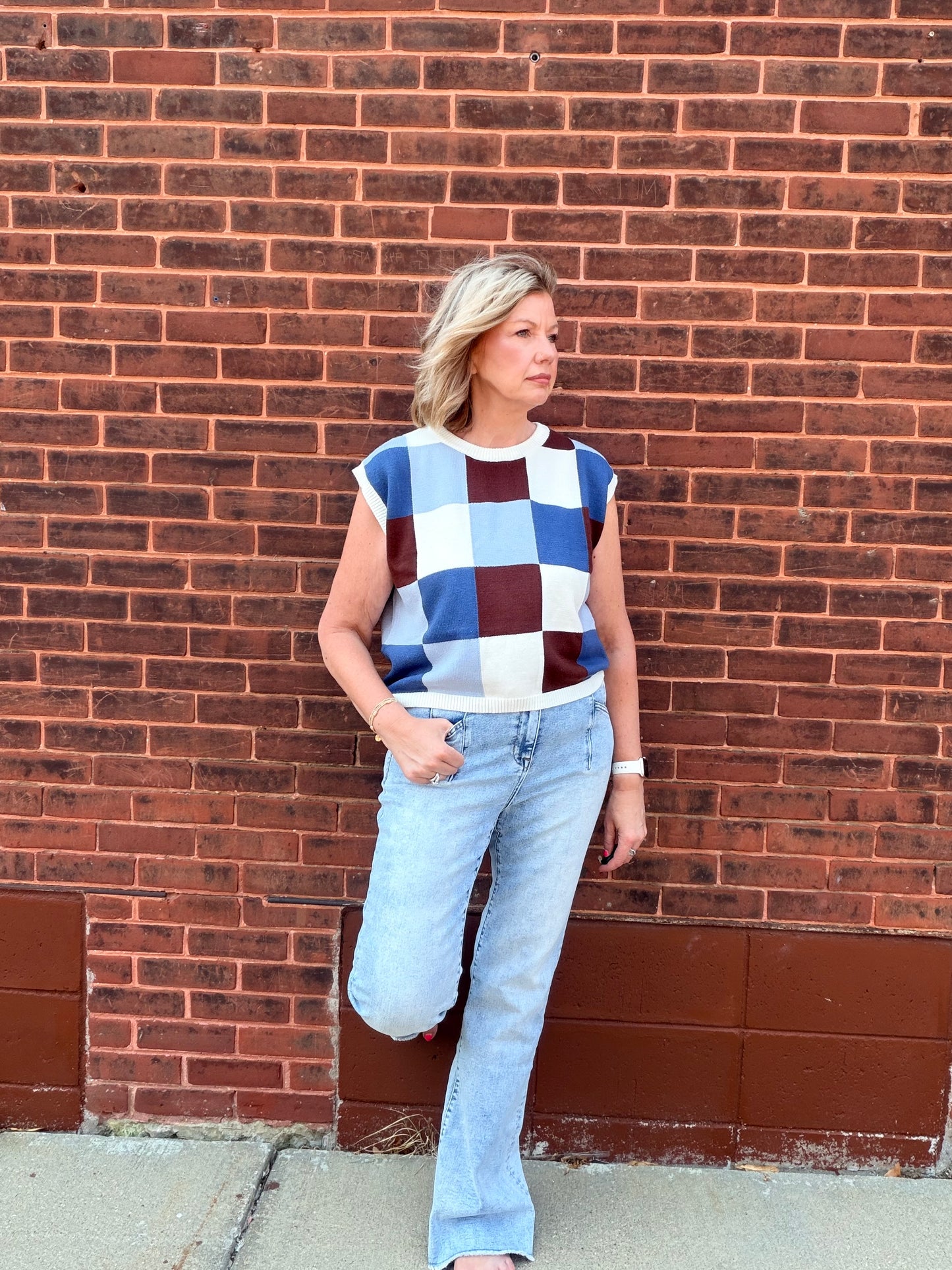 Pick A Patch Sleeveless Sweater Tank