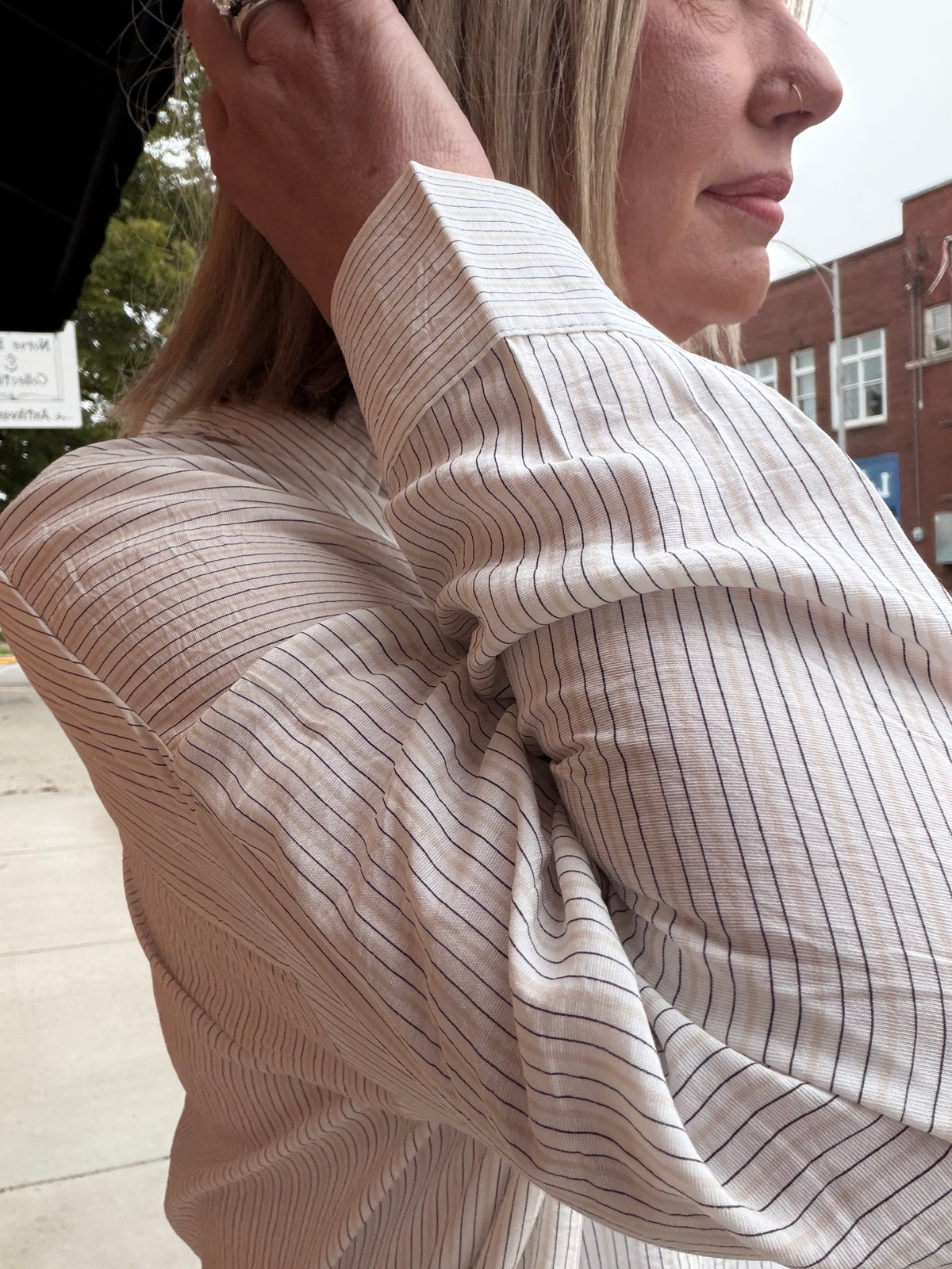 The Perfect Layer Pinstripe Top