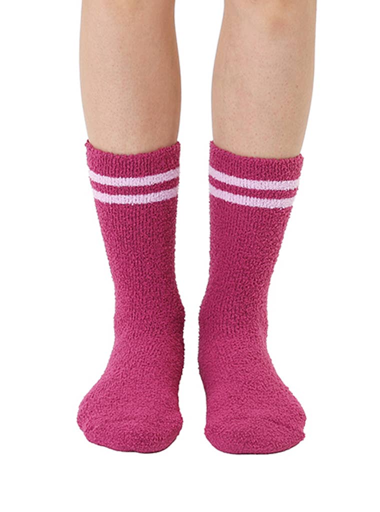 Fuzzy Crew Socks w/ Bottom Grip Phrase - "Bring Me a Drink"
