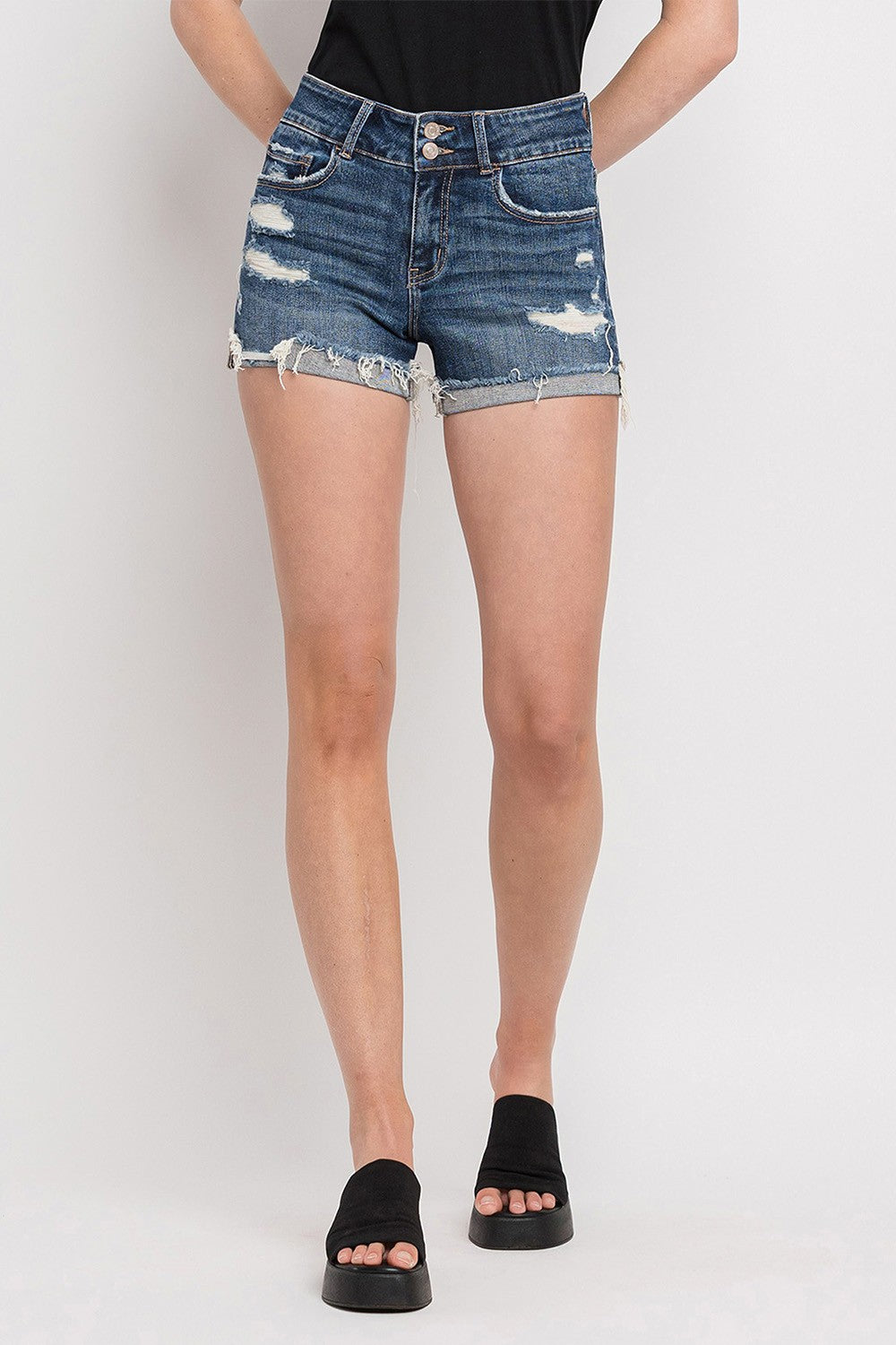 Lovervet High Rise Double Cuff Shorts