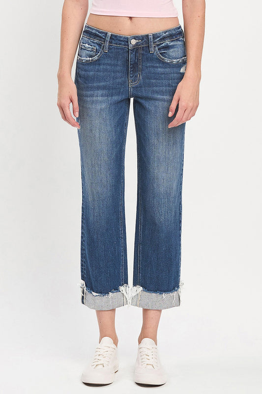 Lovervet Mid Rise Cuffed Boyfriend Jeans
