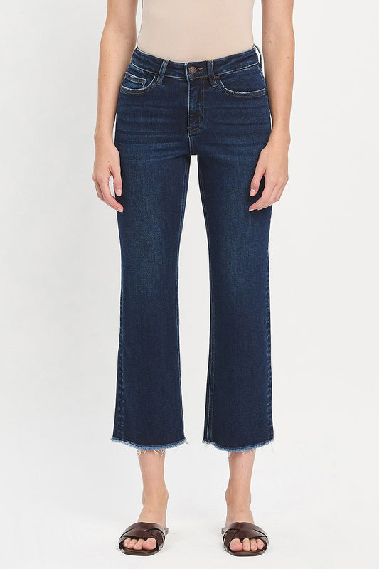Lovervet High Rise Raw Hem Ankle Straight Jeans