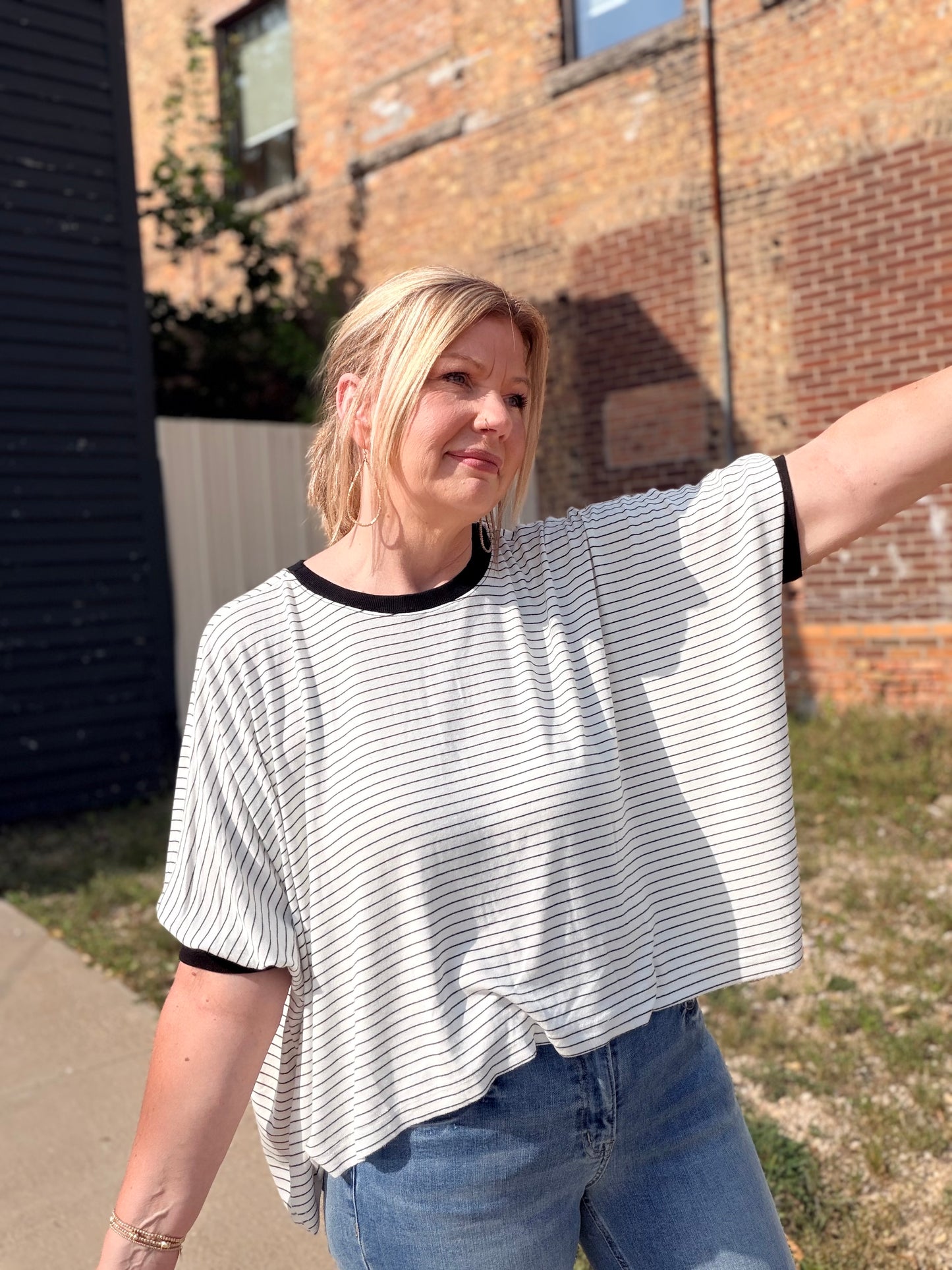 Striped Oversized Dolman Top
