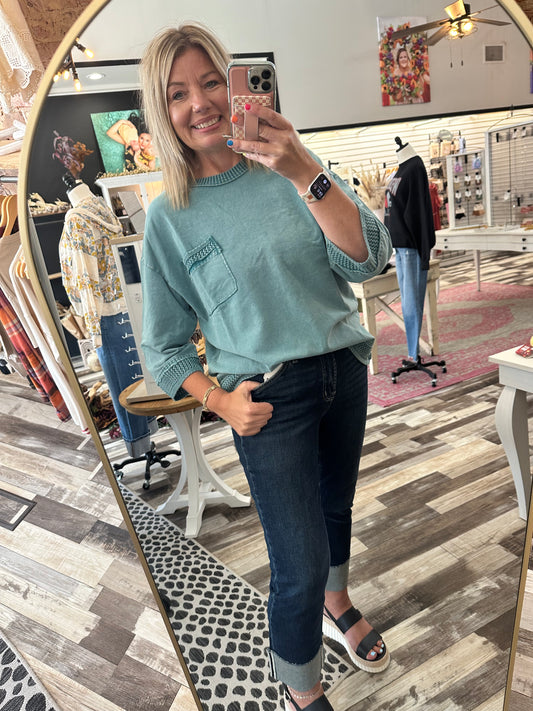 Easy Weekend Mineral Washed Boxy Pullover
