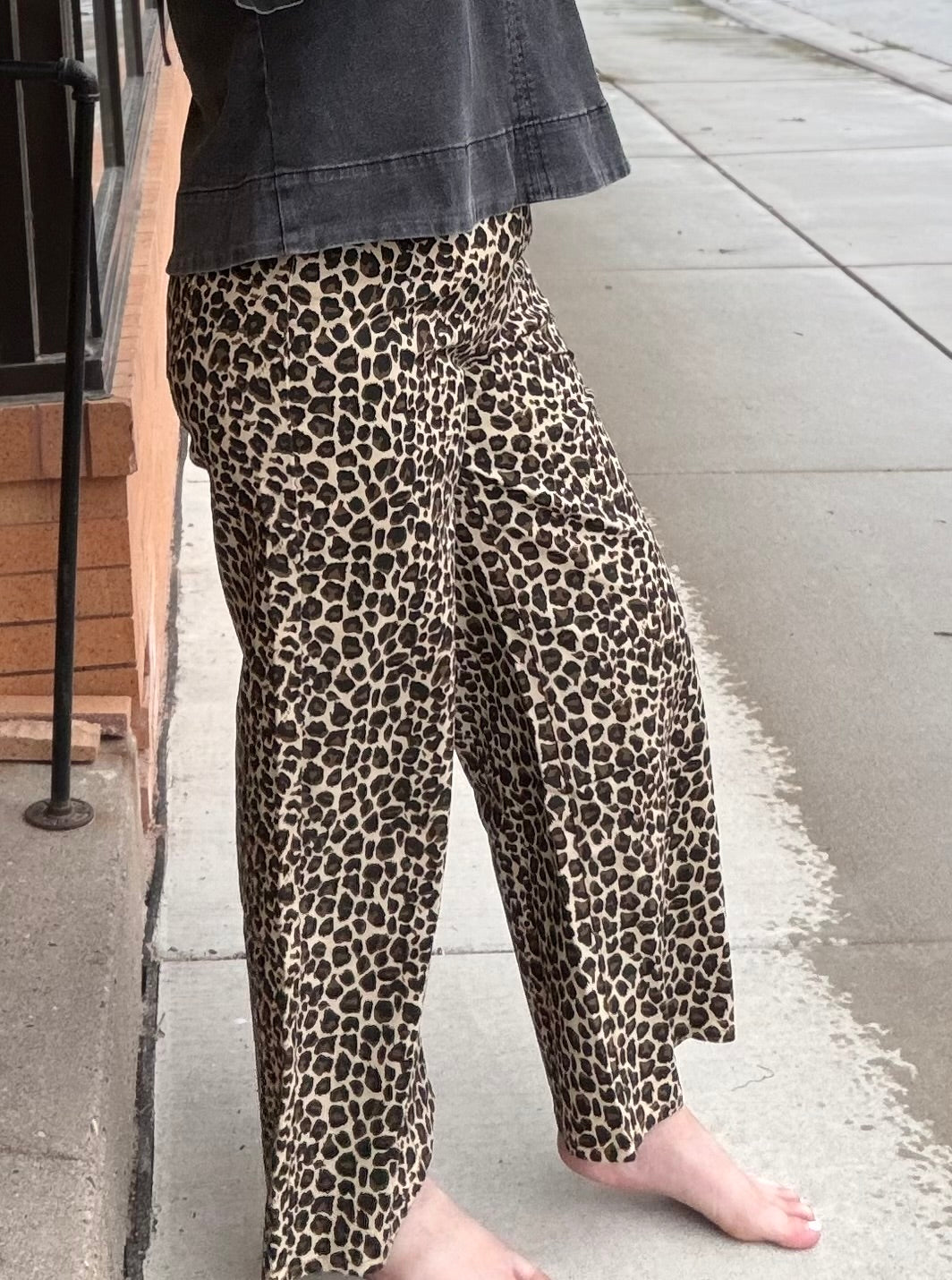 Sweet Escape Leopard Wide Leg Denim