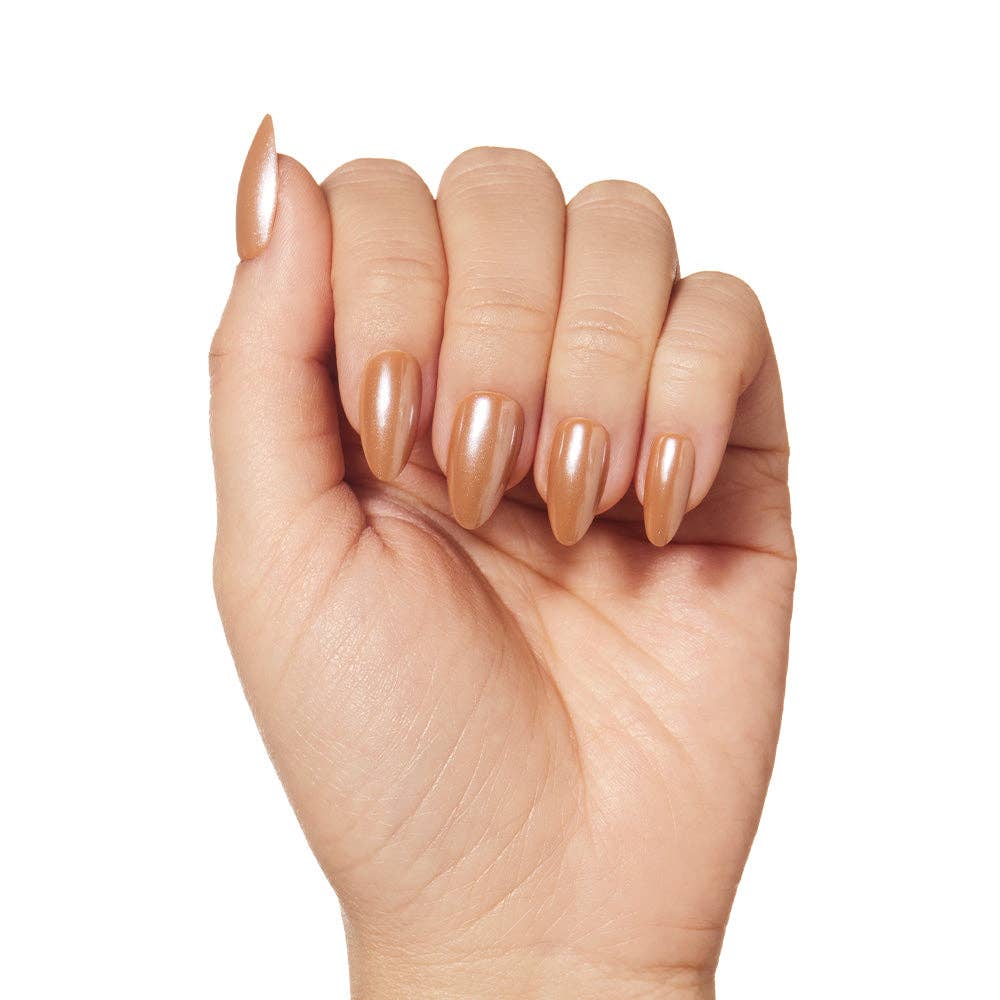 Maple Glaze Press-On Nails | Short Almond Brown Taupe Glaze