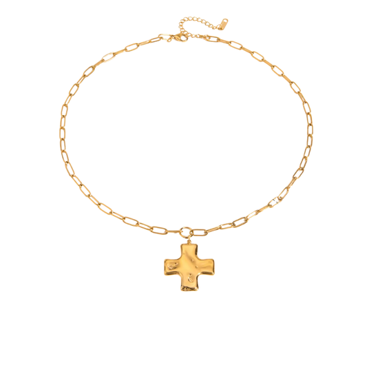 Cross Pendant Necklace – Water-Proof Gold Stainless Steel