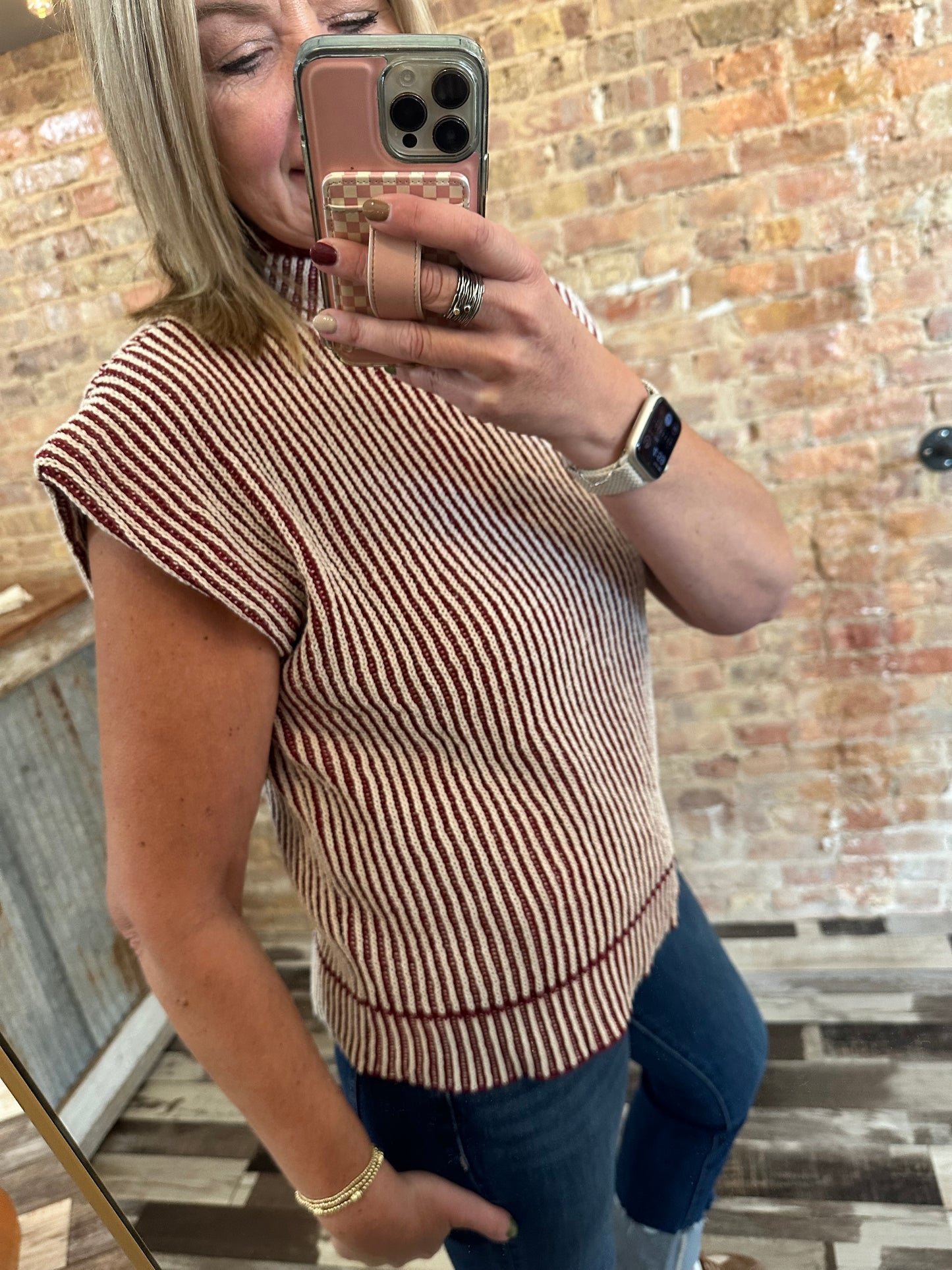 The Zella Two Tone Ribbed Knit Sweater Vest
