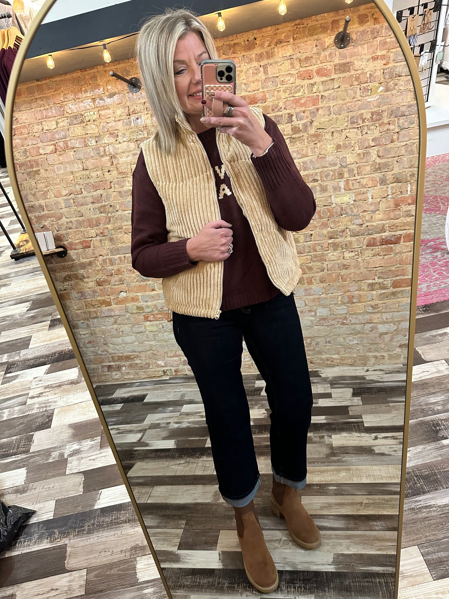 Mica Mid Rise Ankle Straight Cuffed Leg