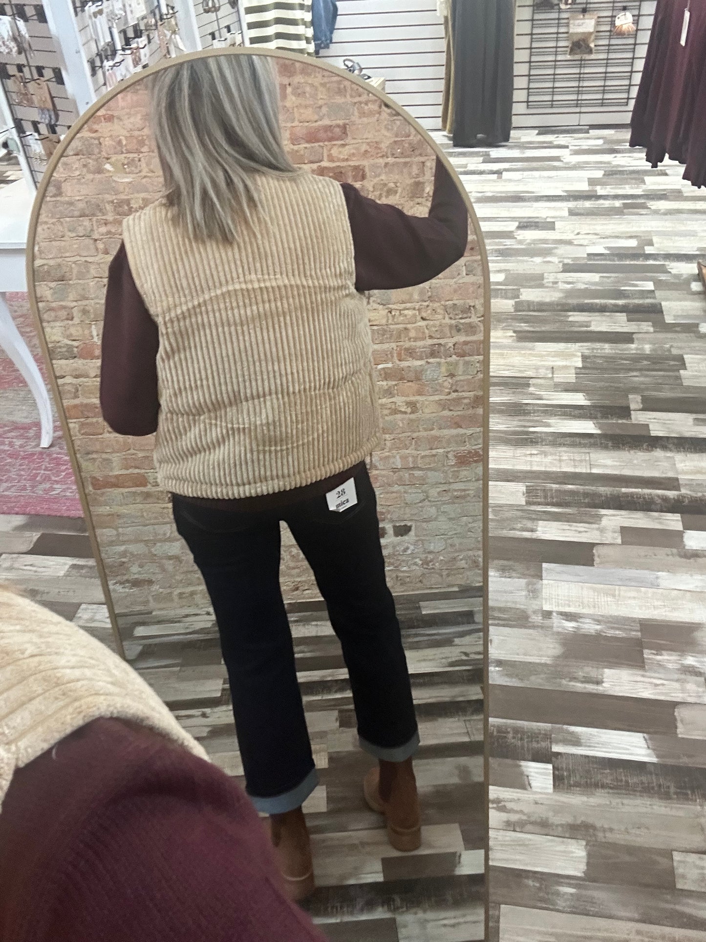 Mica Mid Rise Ankle Straight Cuffed Leg