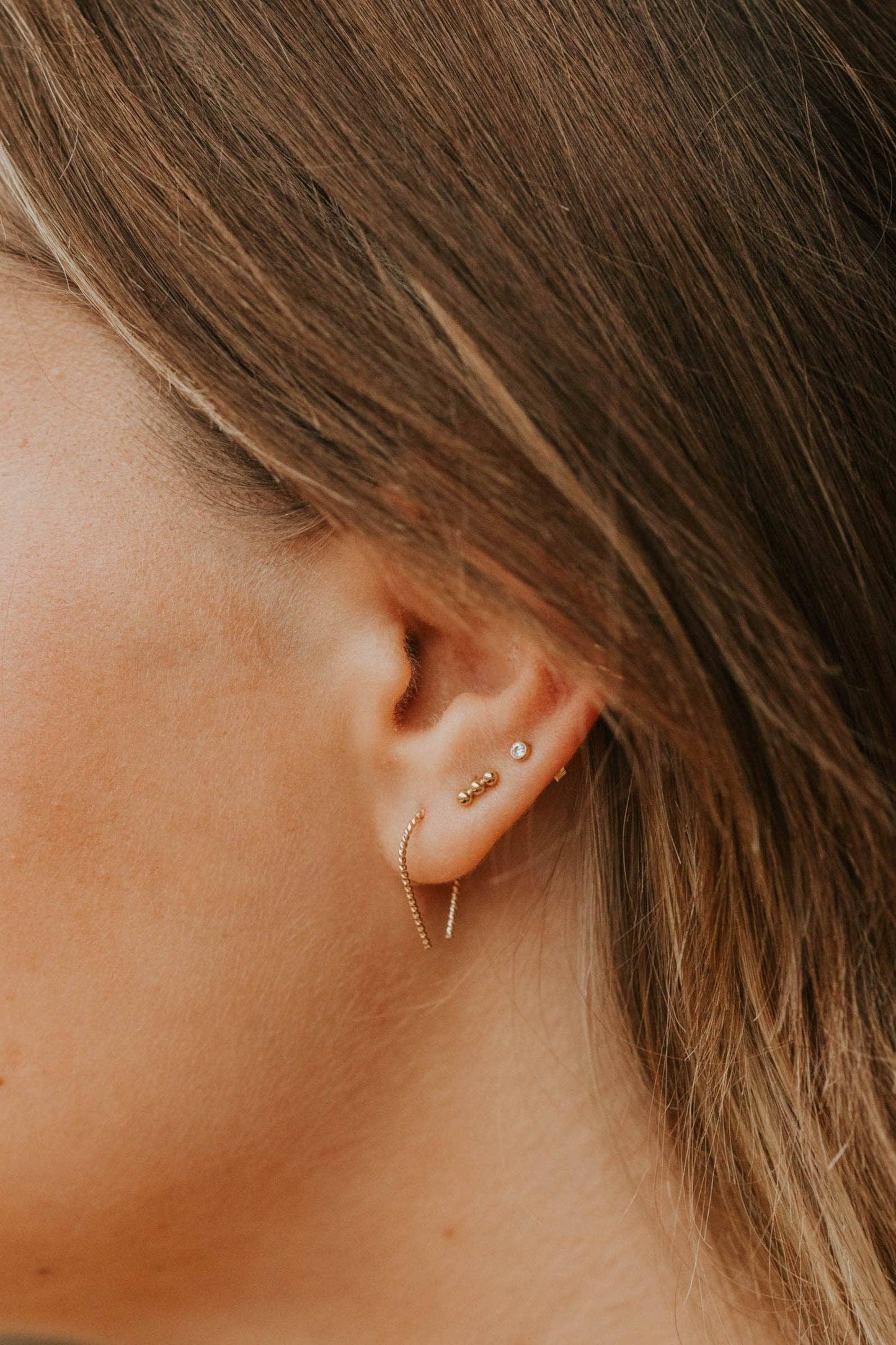 Twisted Tiny Horseshoe Earrings | 14kt Gold Fill