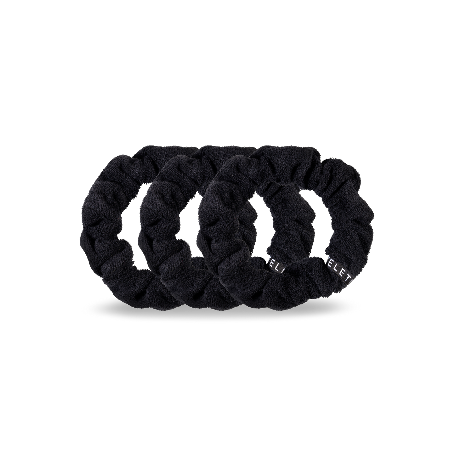 Terry Cloth Hair Scrunchie | Large | Jet Black