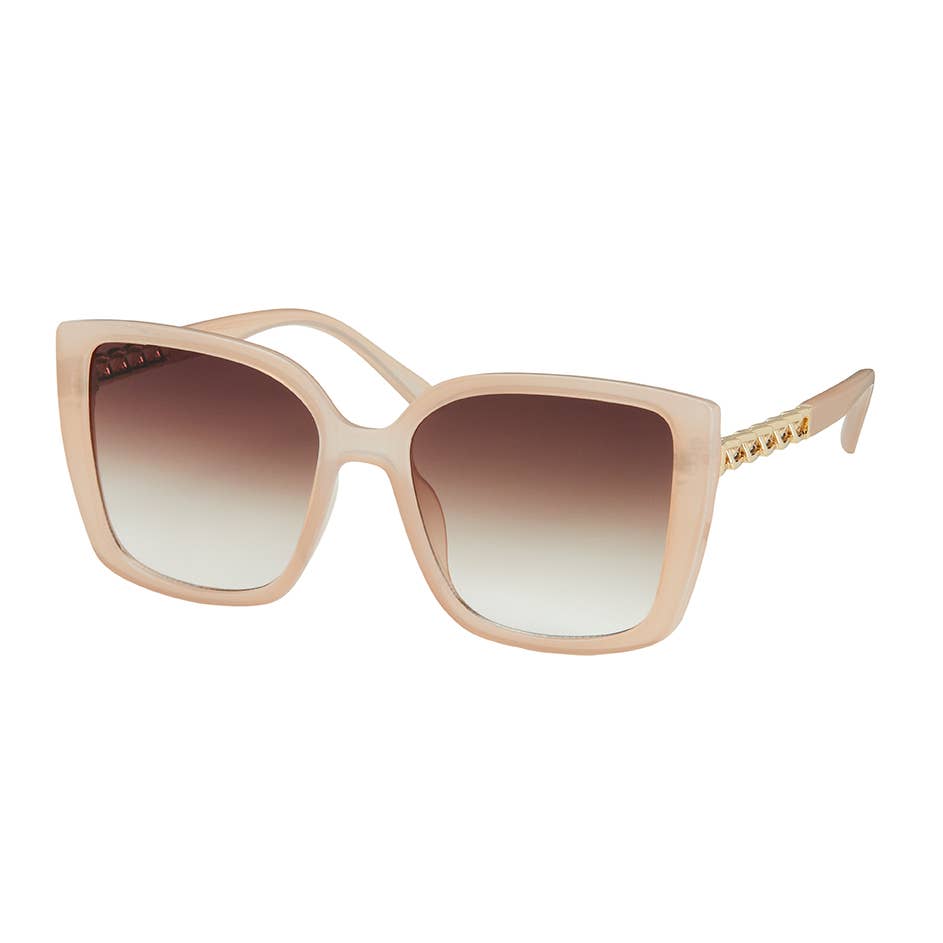 1236 NEW - Jade- O/S Square Chain Temple Sunglasses