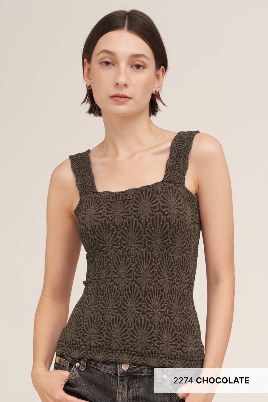 NikiBiki Lace Textured Square Top
