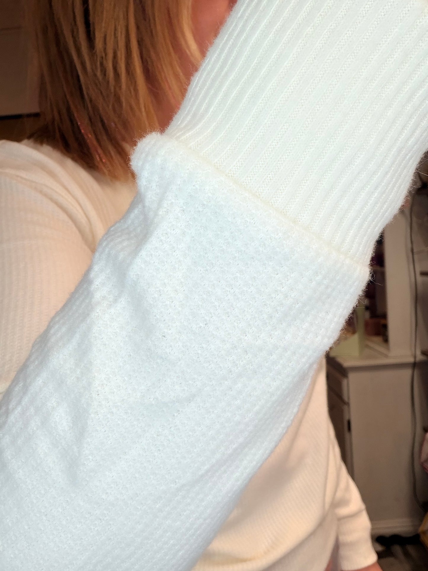 The Libby Brushed Waffle Crew Neck Long Sleeve Top