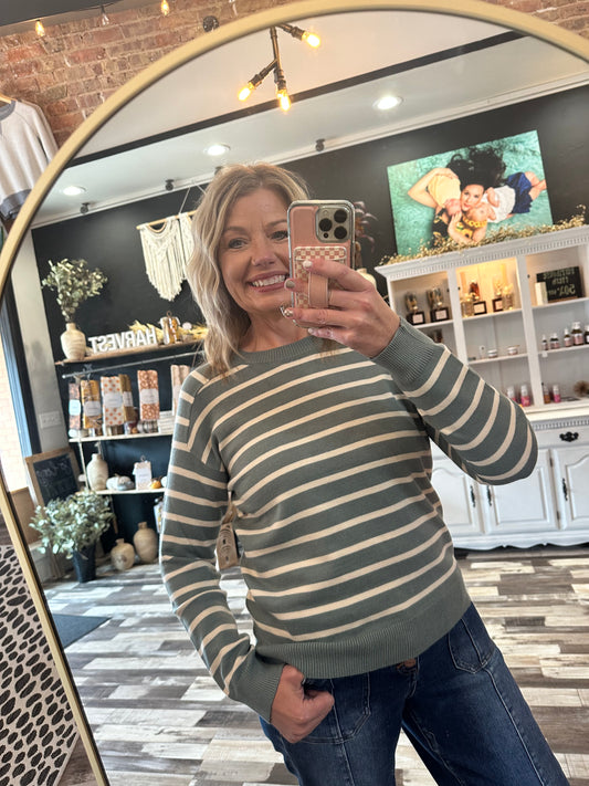 The Sydney Striped Crew Neck Sweater