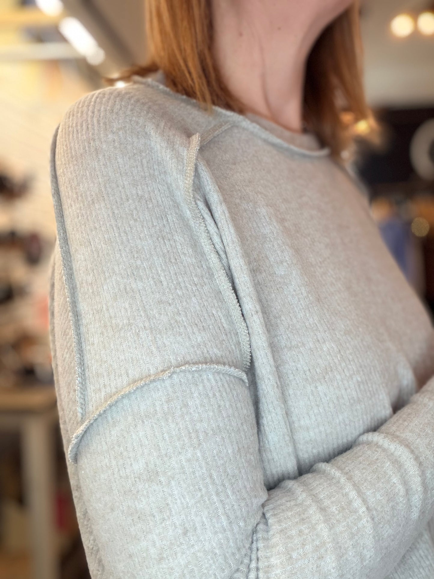 Day Dream Brushed Ribbed Hi-Low Pullover