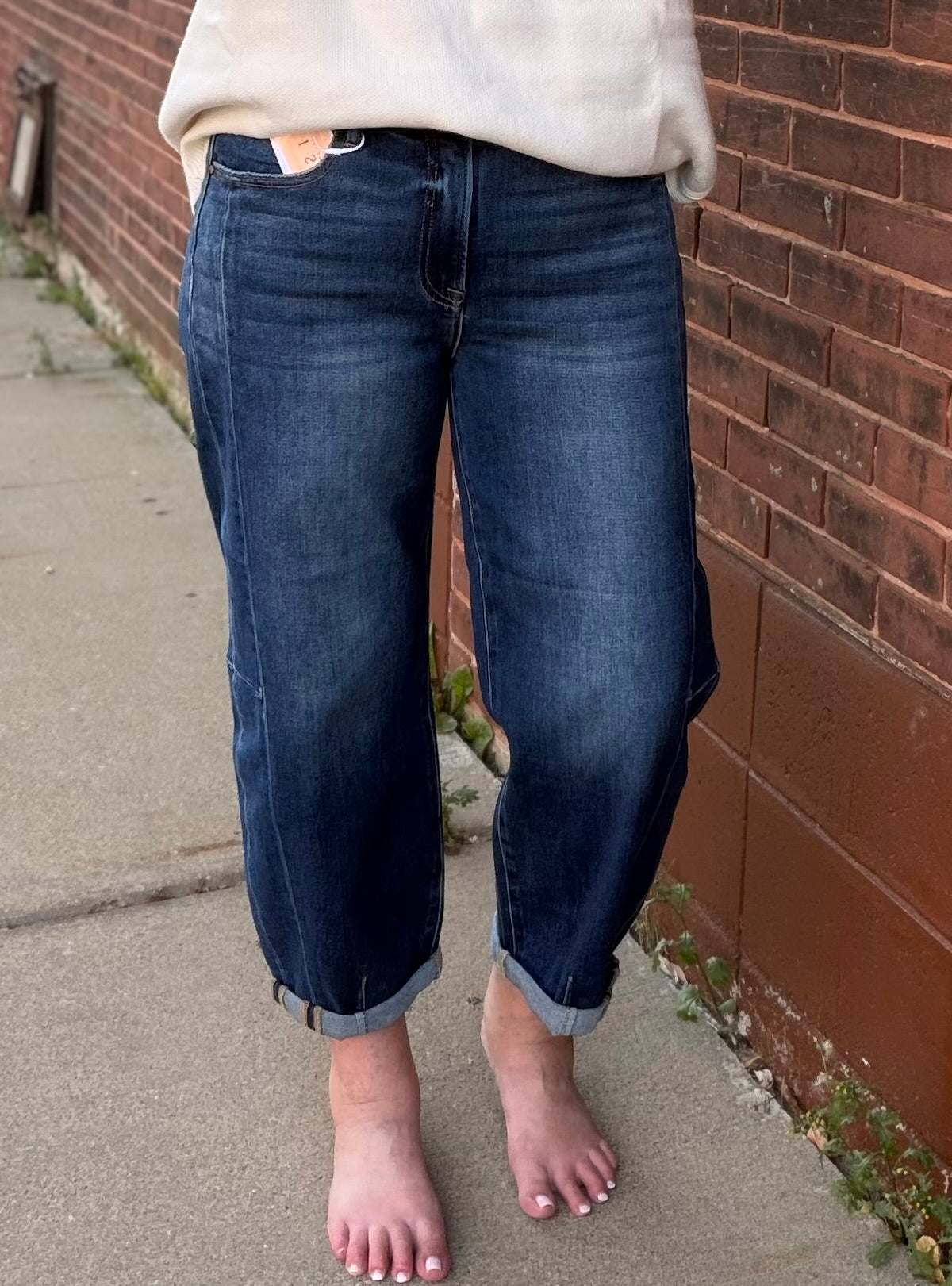 The Poppy High Rise Barrel Jean by Risen