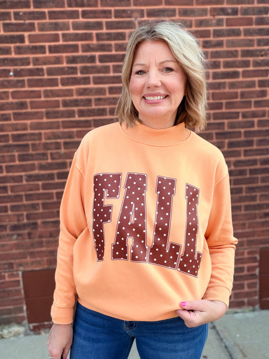 Fall Polka Dot Mock Neck Sweatshirt