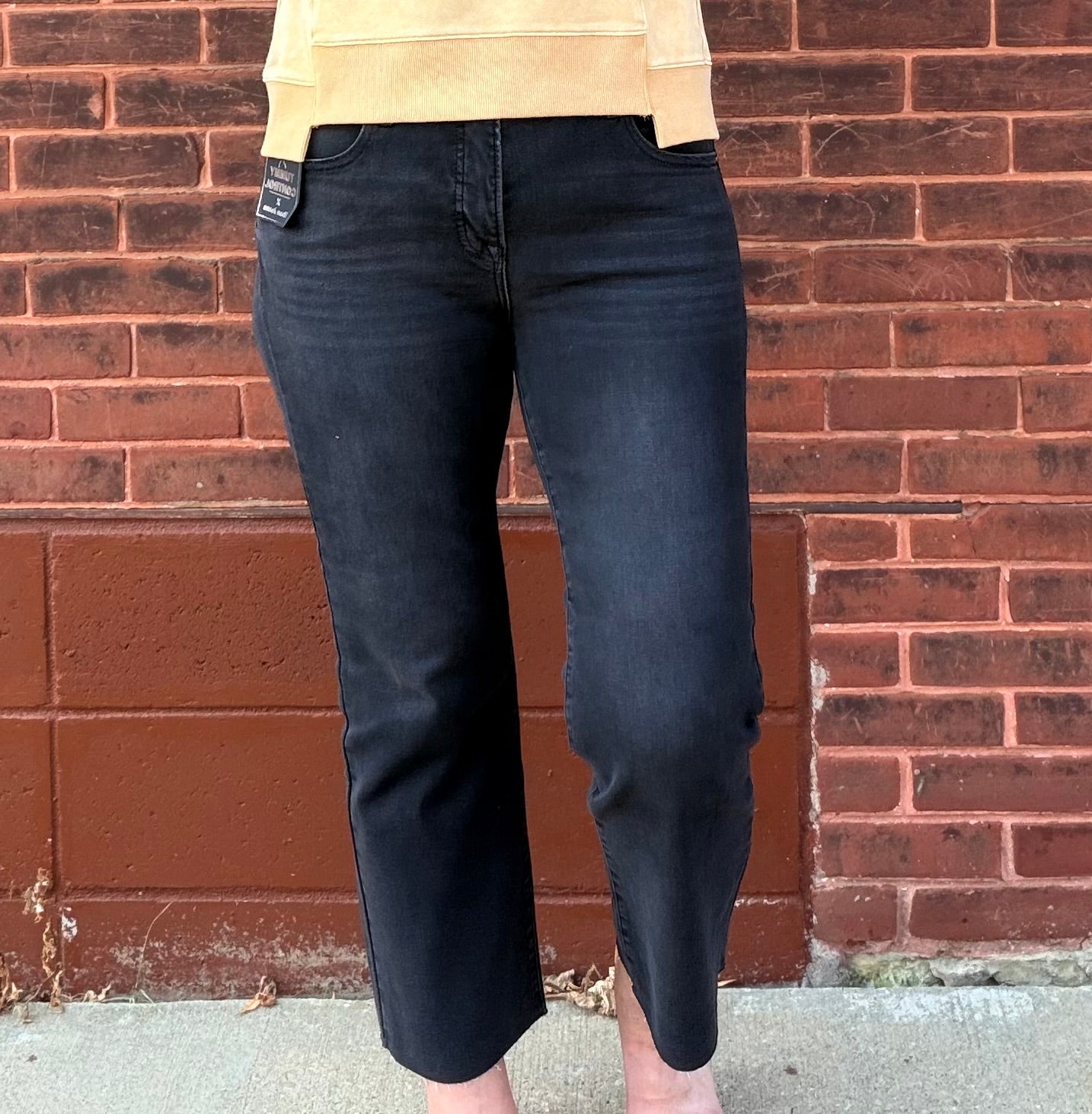 Risen Tummy Control Mid Rise Crop Straight Jean