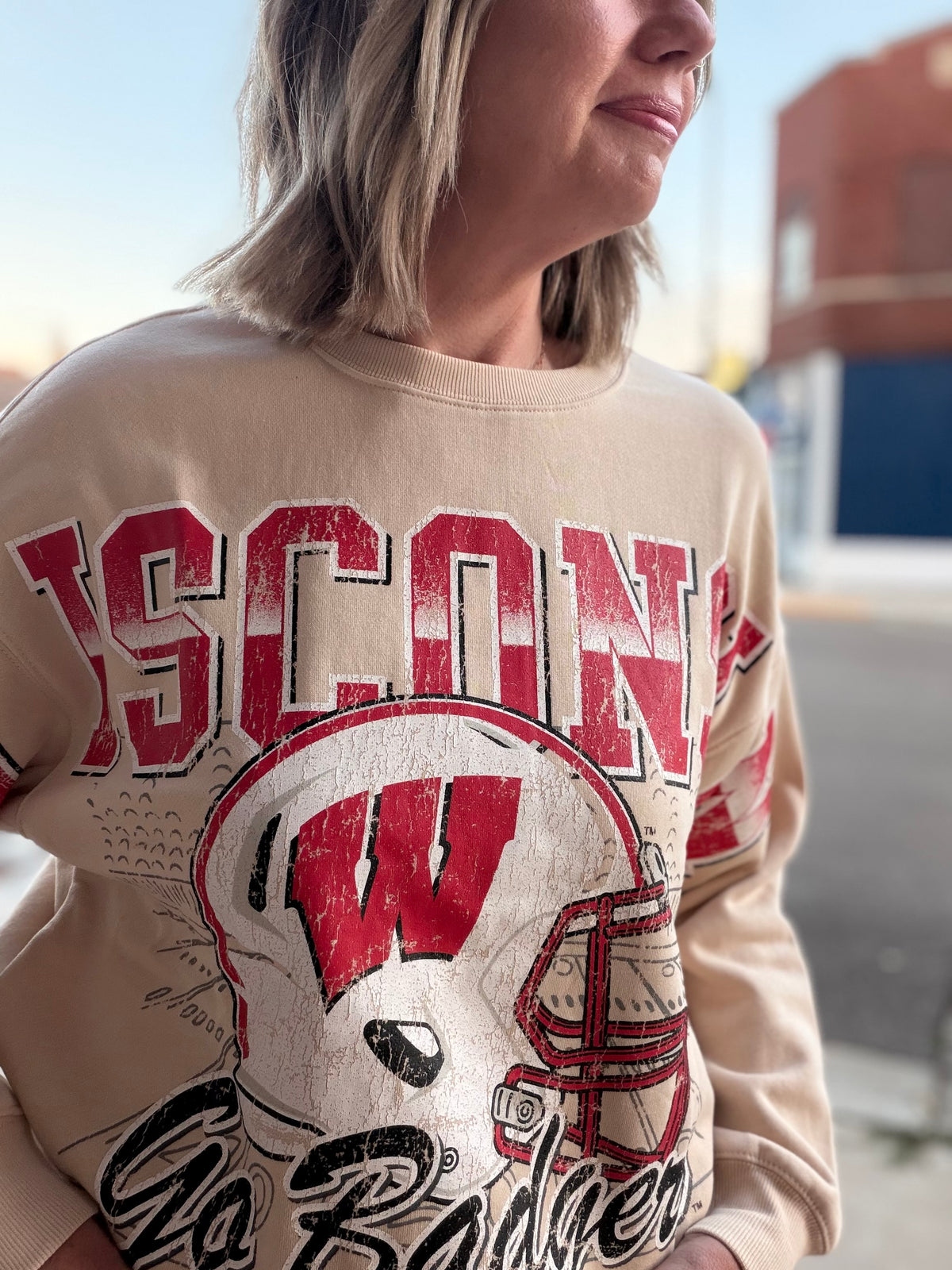 WI State Homefield Lantern Sleeve Crew