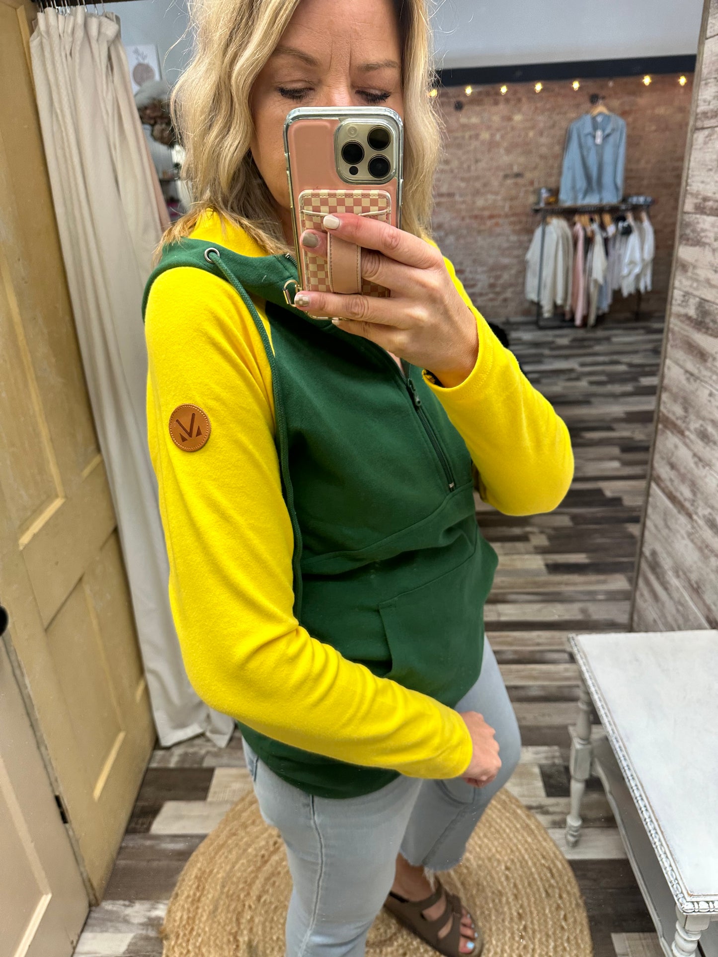 Game Day Green Bay Half Zip Hoodie