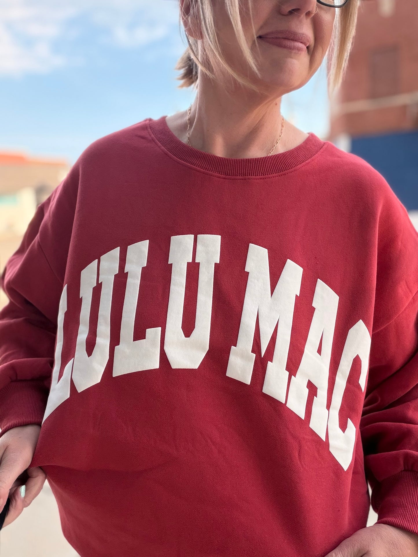 Lulu Mac Sweatshirt Crimson/White - Puff