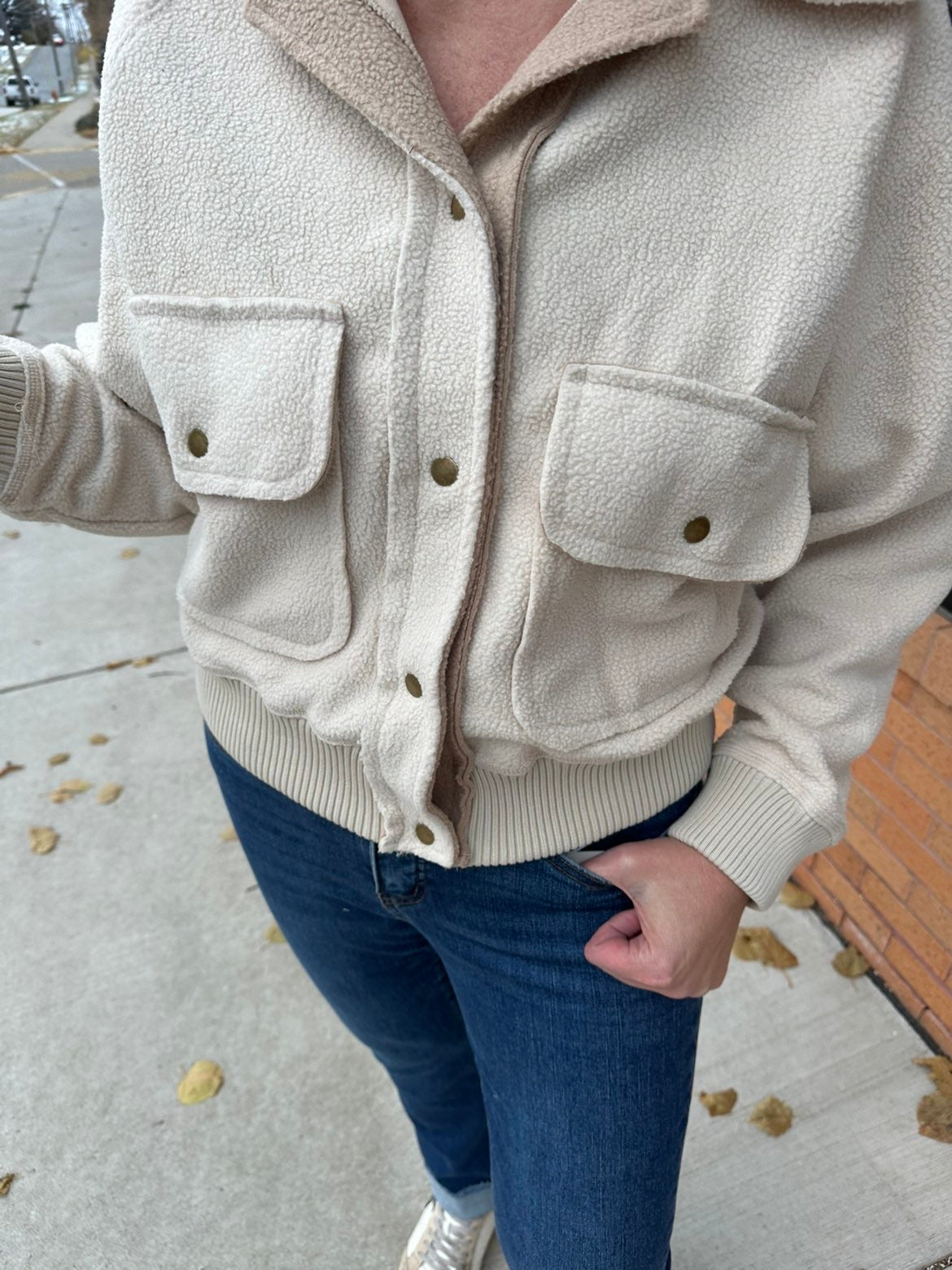 The Kylie Button-up Jacket W/Patch Pockets