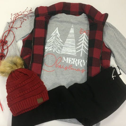 Merry Christmas Trees Long Sleeved Tee