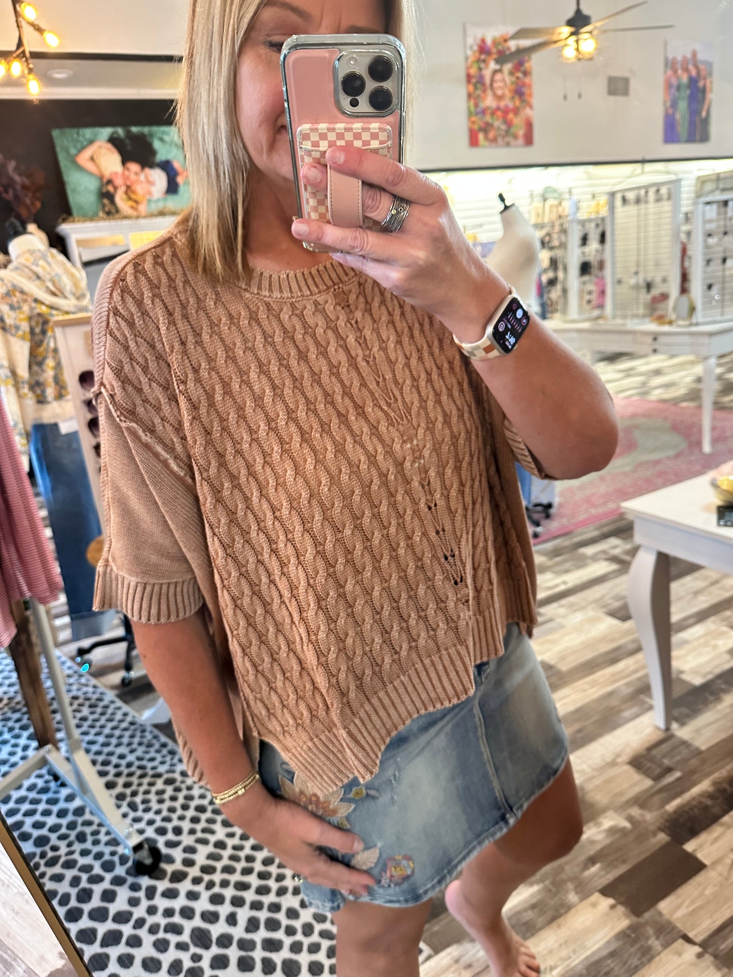 Mineral Washed Knit Sweater Pullover