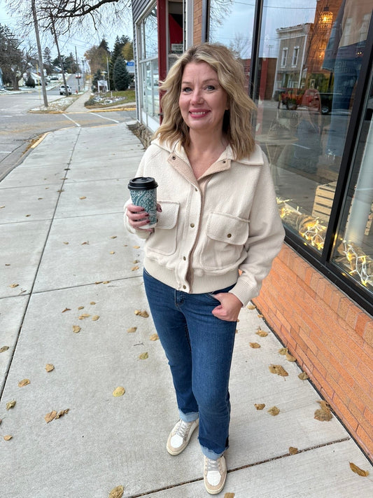 The Kylie Button-up Jacket W/Patch Pockets