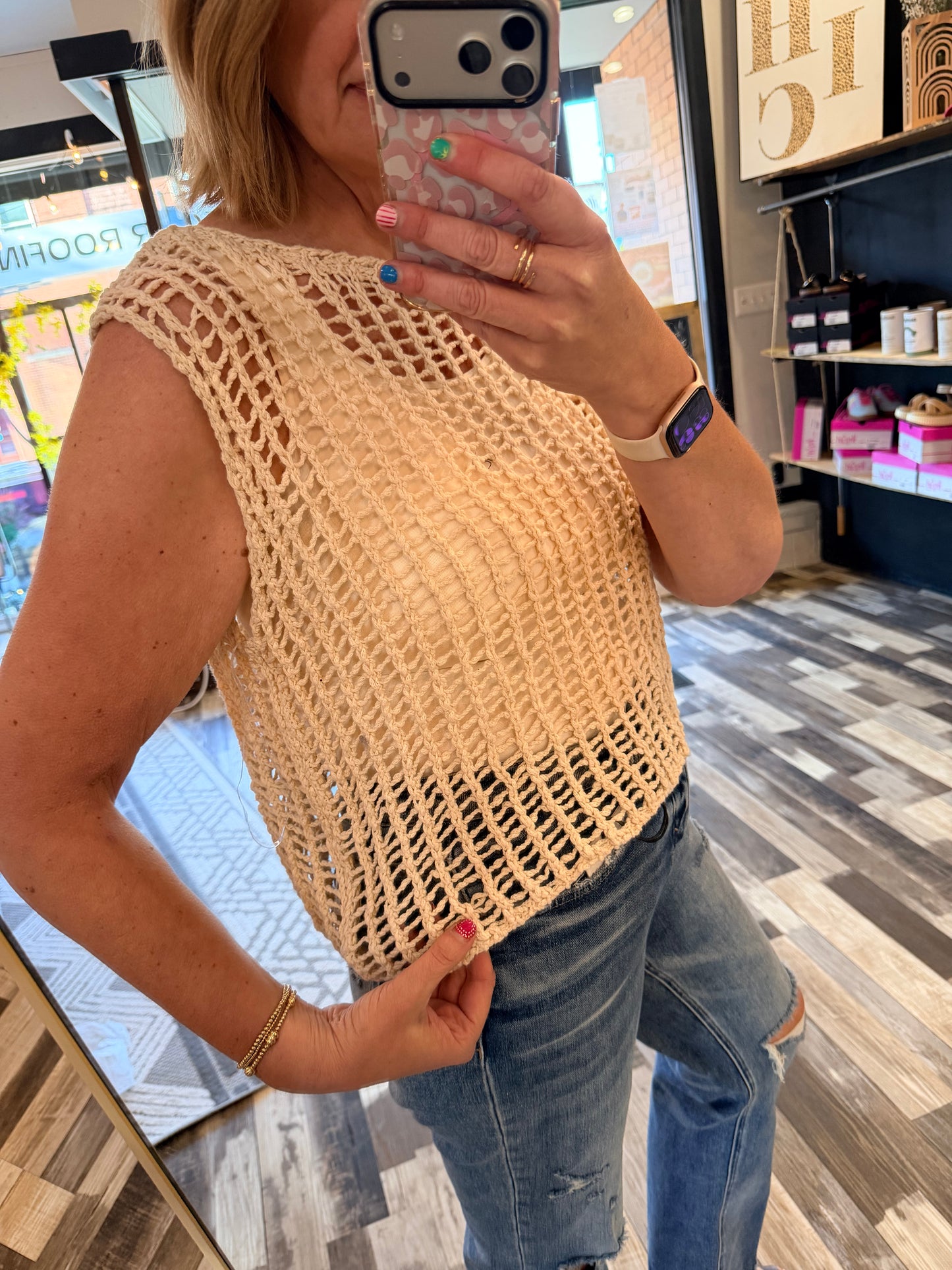 The Classic Chunky Open Stitch Sweater Round Neck Vest