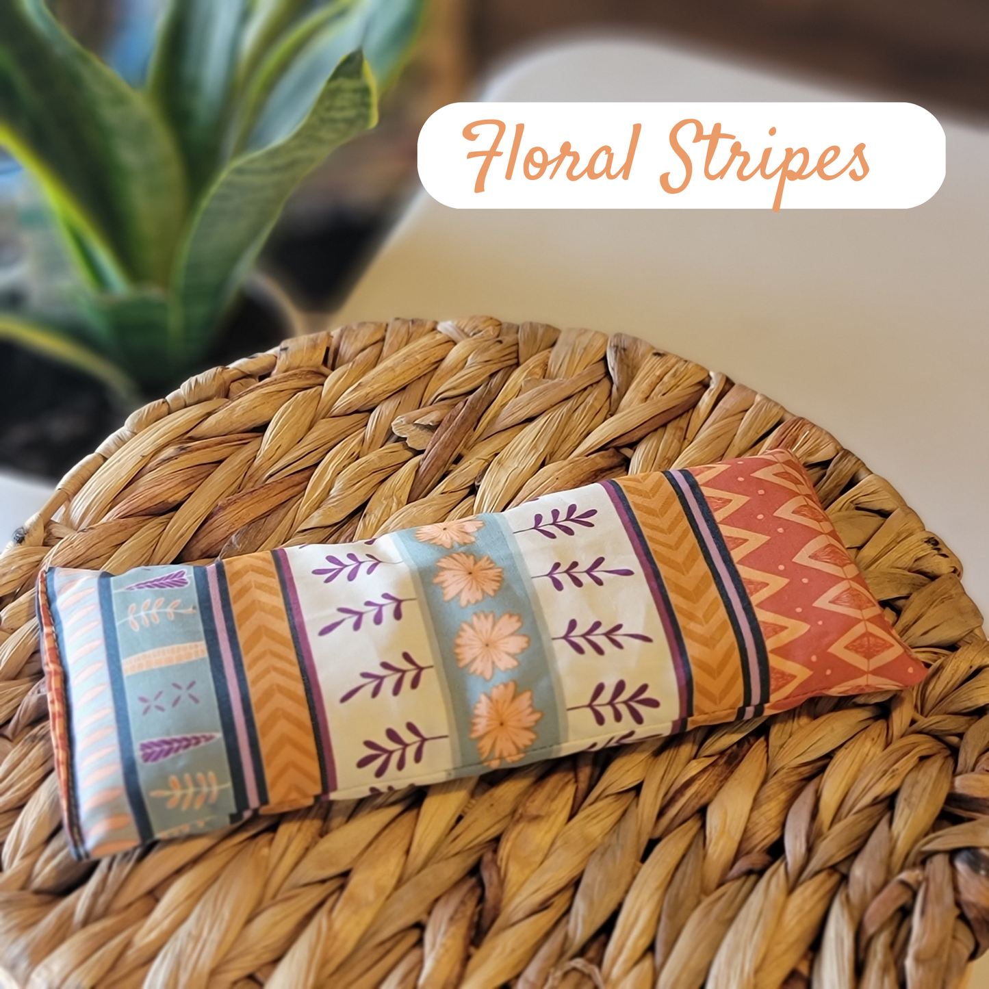 Aromatherapy Hot/Cold Weighted Eye Pillow - Soothing Pattern: Lavender and Peppermint / Rice and Flaxseed Mix / Stripes