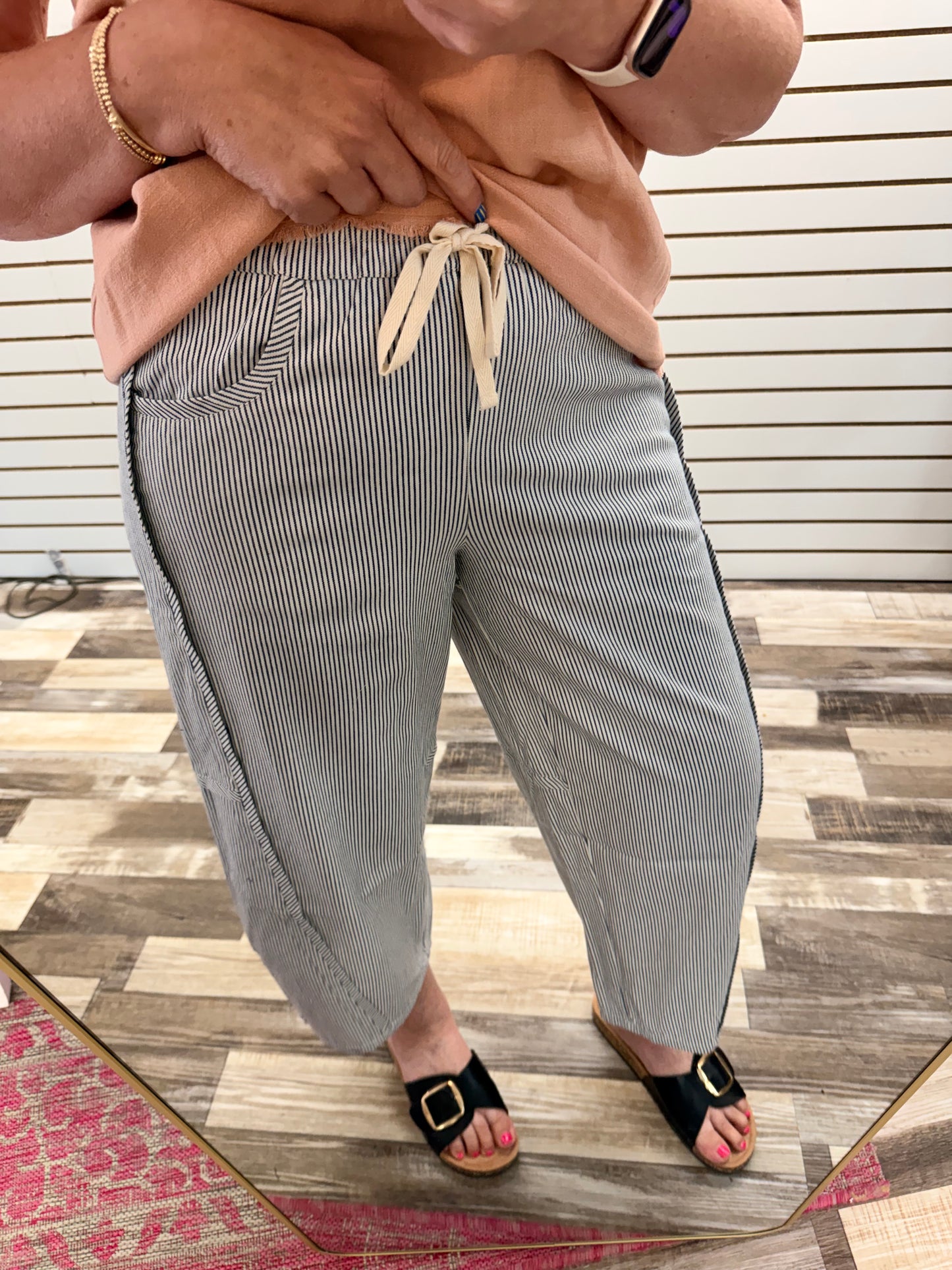 The Elle Striped Relaxed Fit Pants