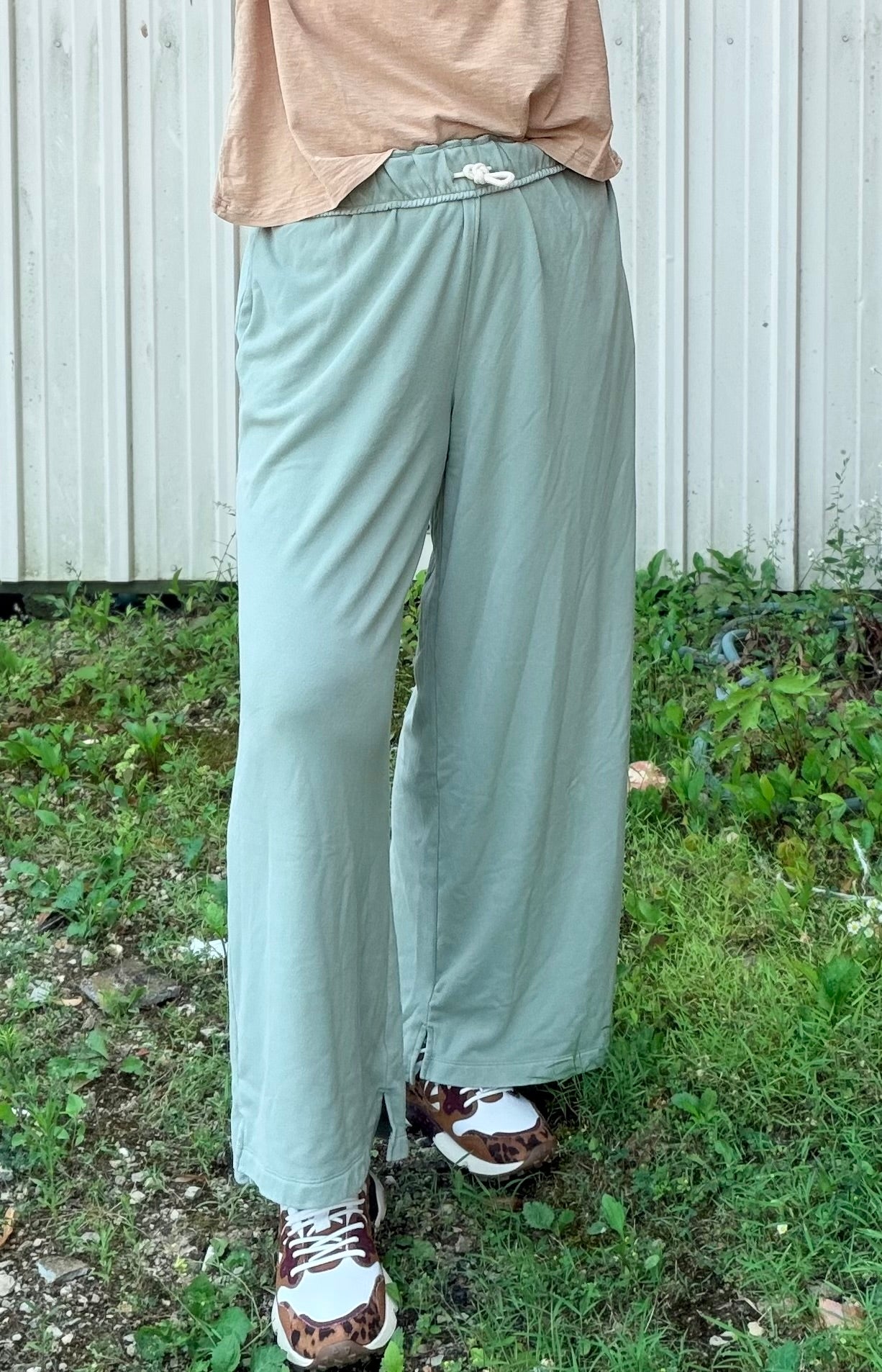 Just Roll With It Fold Over Wide Waist Sweatpant