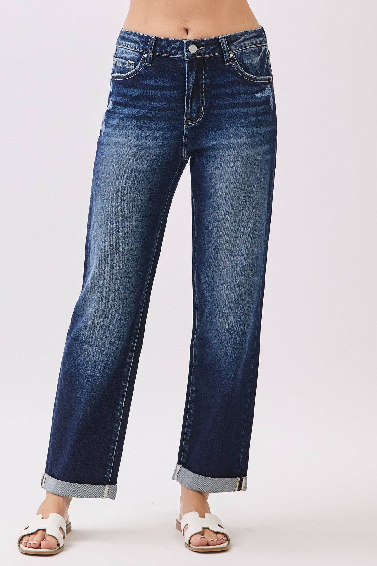 Petra High Rise Comfort Baggy Straight Leg w/Cuffed Hem