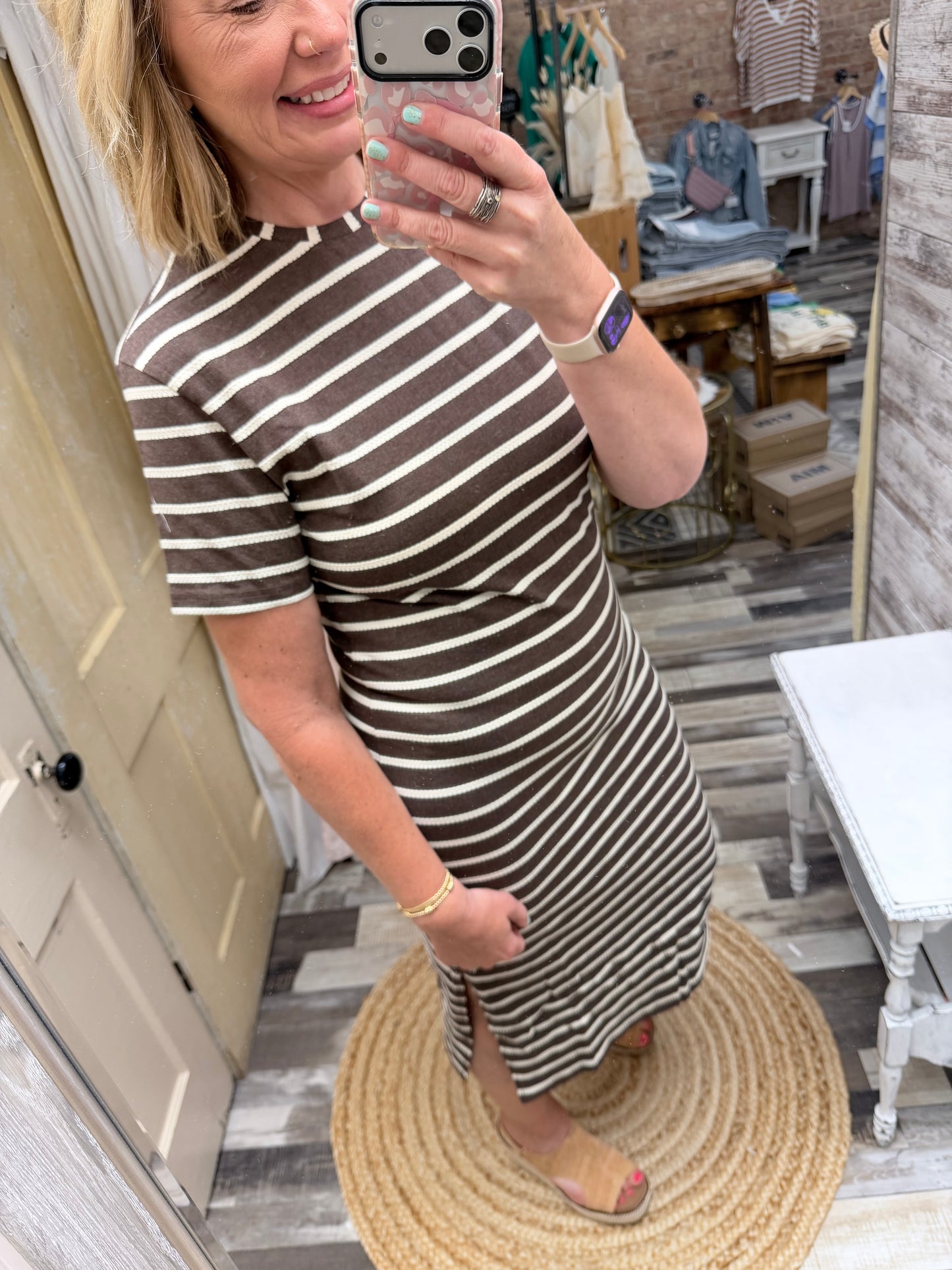 The Jett Heathered Cocoa Dress