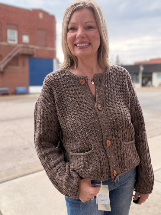 The Wren Marled Button Down Chunky Cardigan