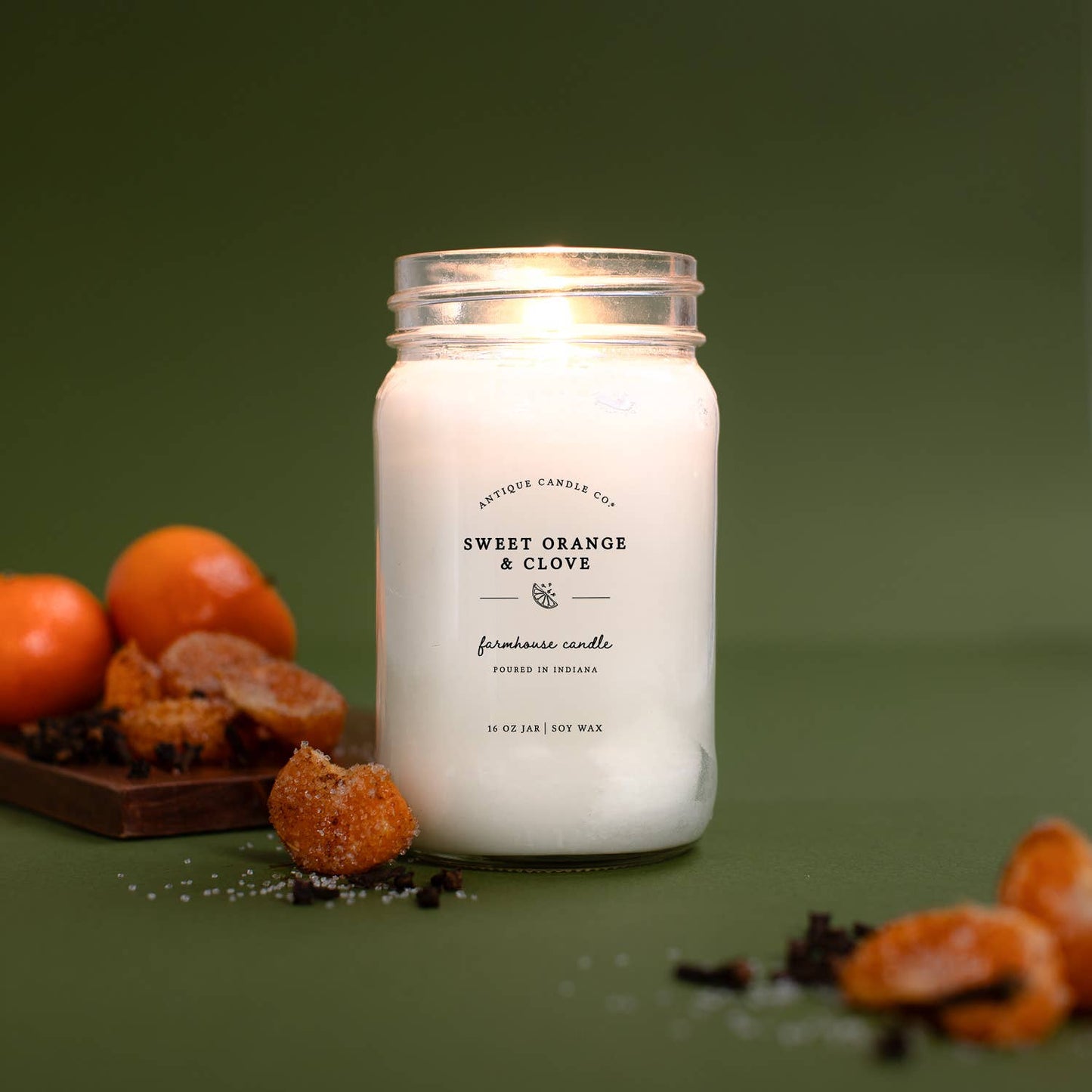 Sweet Orange & Clove - Soy Wax Mason Jar Candle