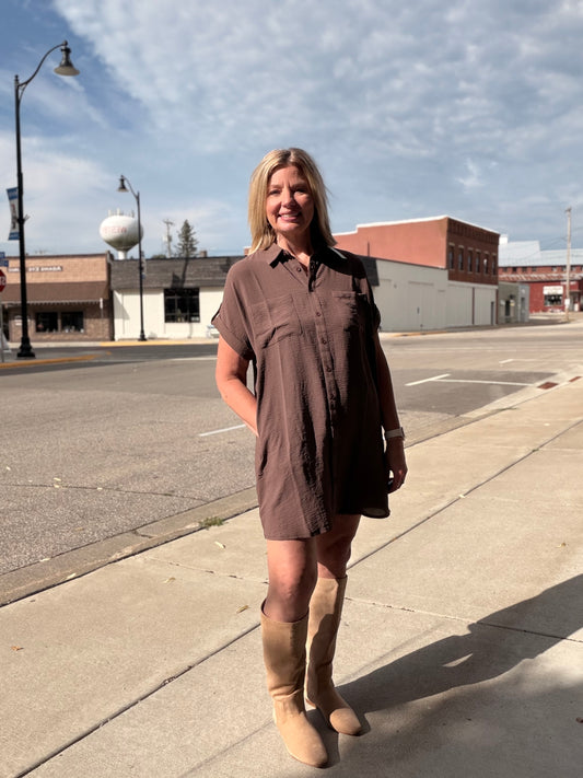 Settling Into Fall Shirt Dress