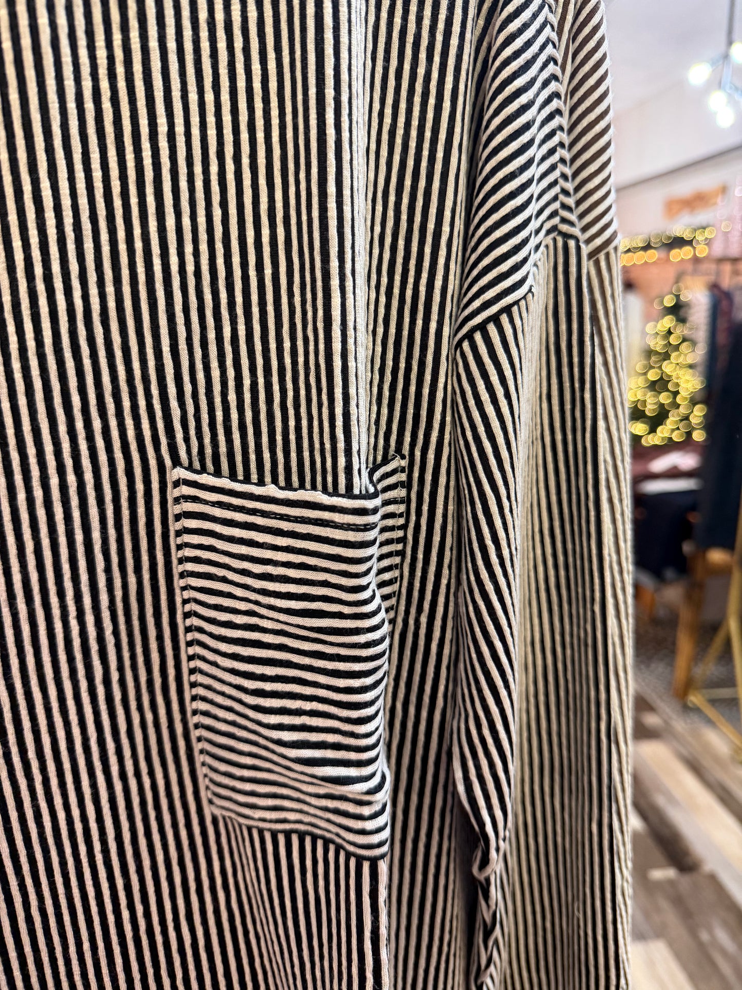 Ribbed Striped Oversized Top