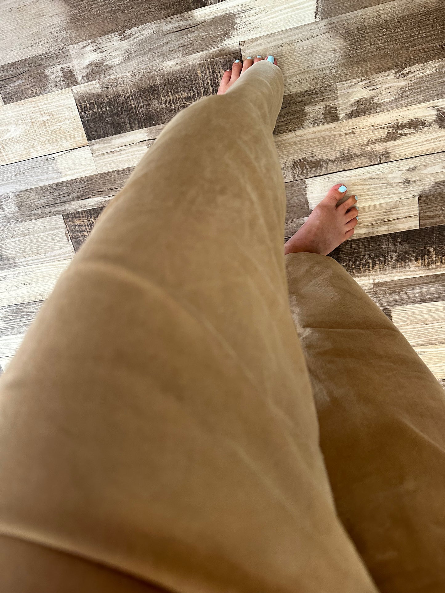 High Rise Faux Suede Wide Leg Pants