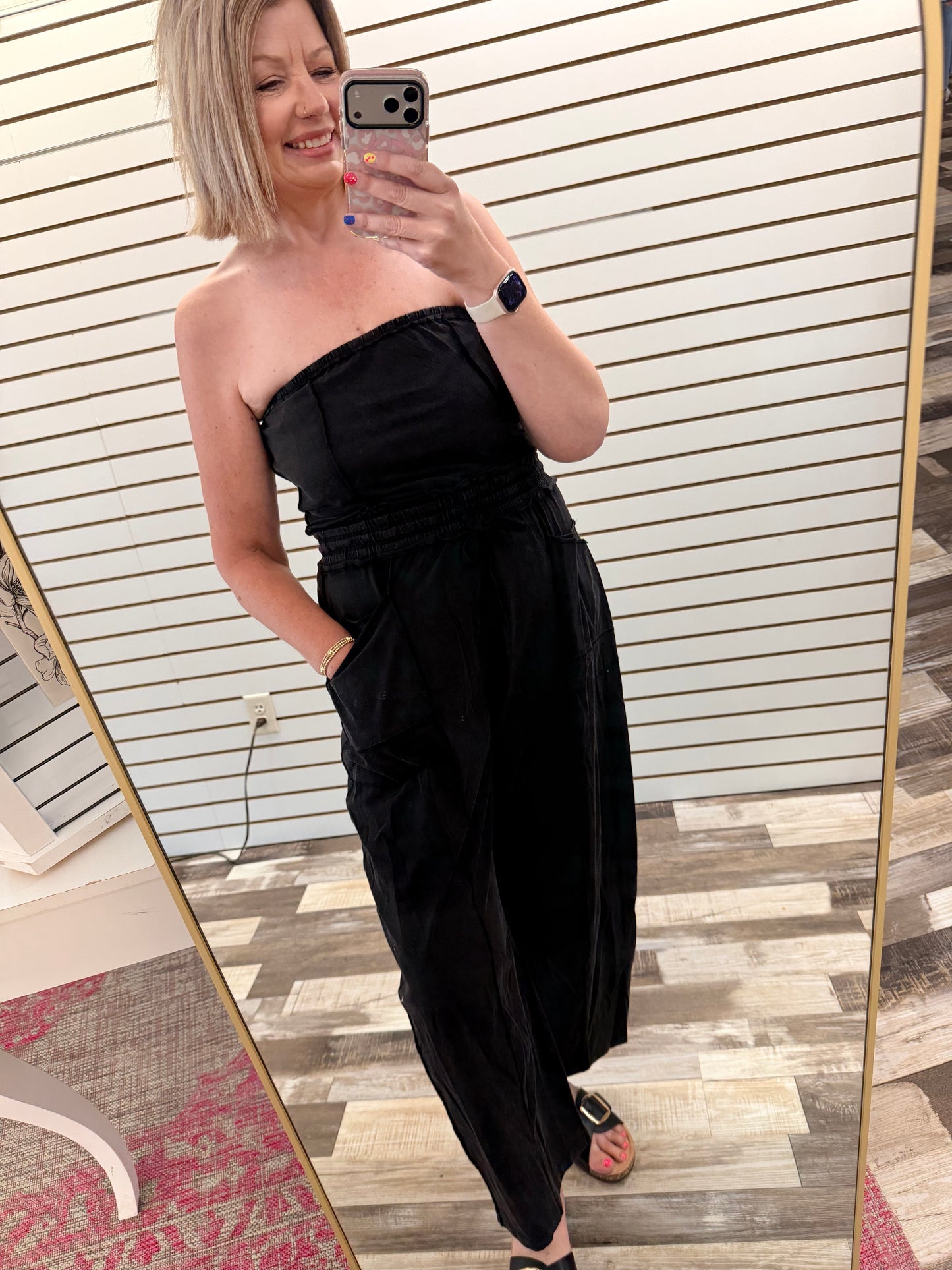 The Gwen Mineral Washed Exposed Seam Jumpsuit